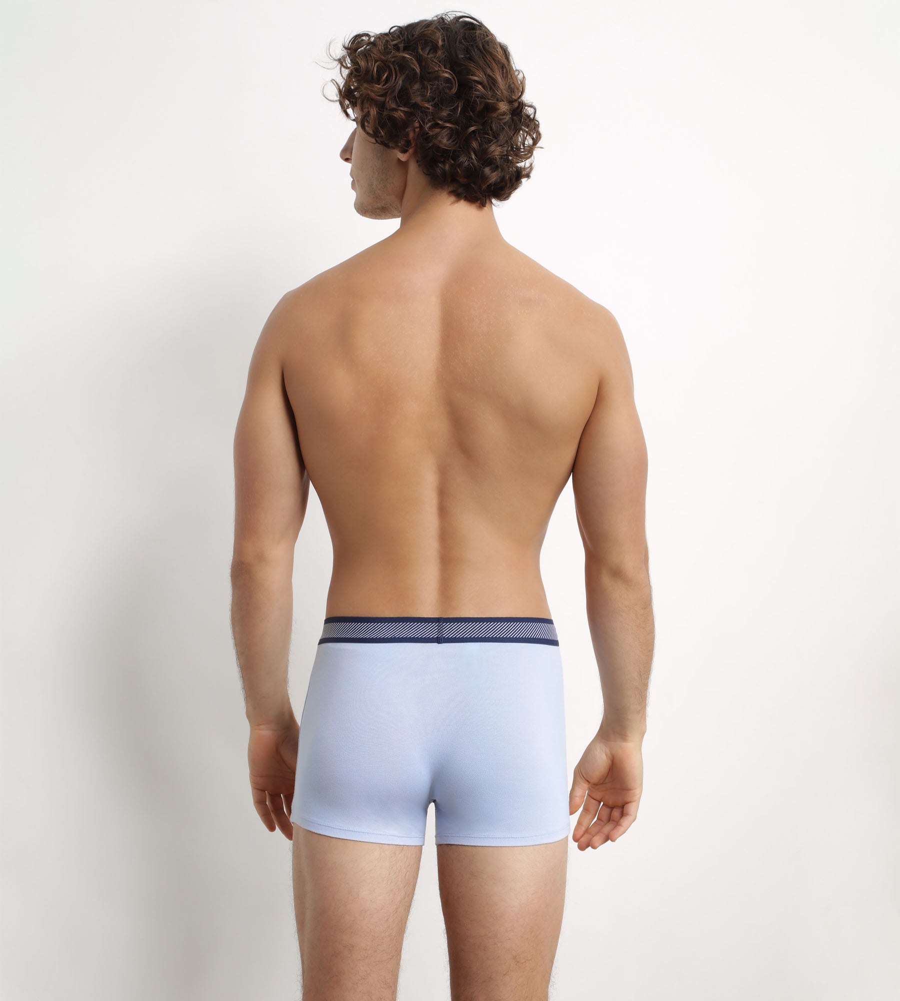 DIM Calzoncillos bóxer para hombre de algodón modal con cintura a rayas Azul Artic Dim Smart
