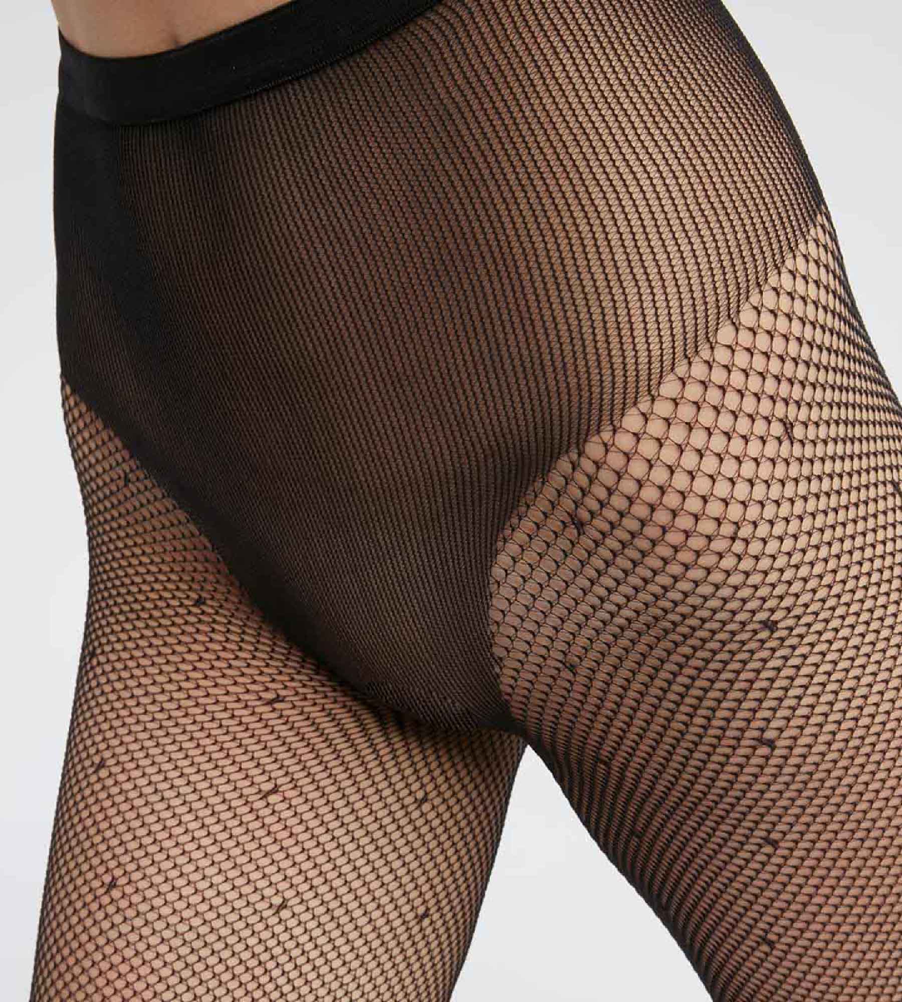 DIM Pantis de mujer en gasa con lunares y aberturas sexy Negro Dim Style