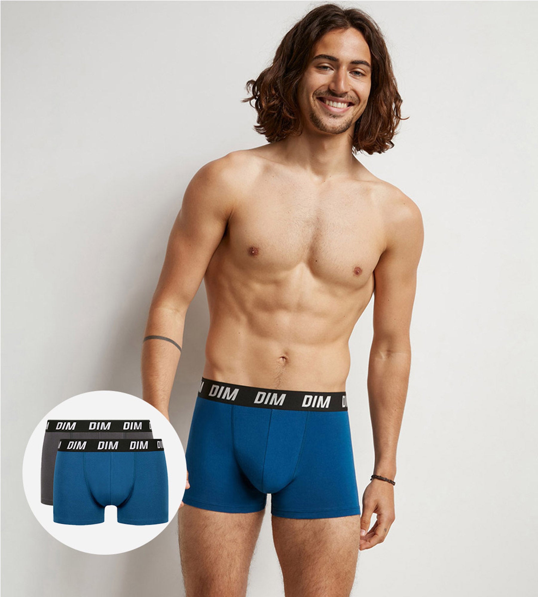 DIM Pack de 2 bóxers de hombre de termorregulación activa Azul Parma Dim Sport