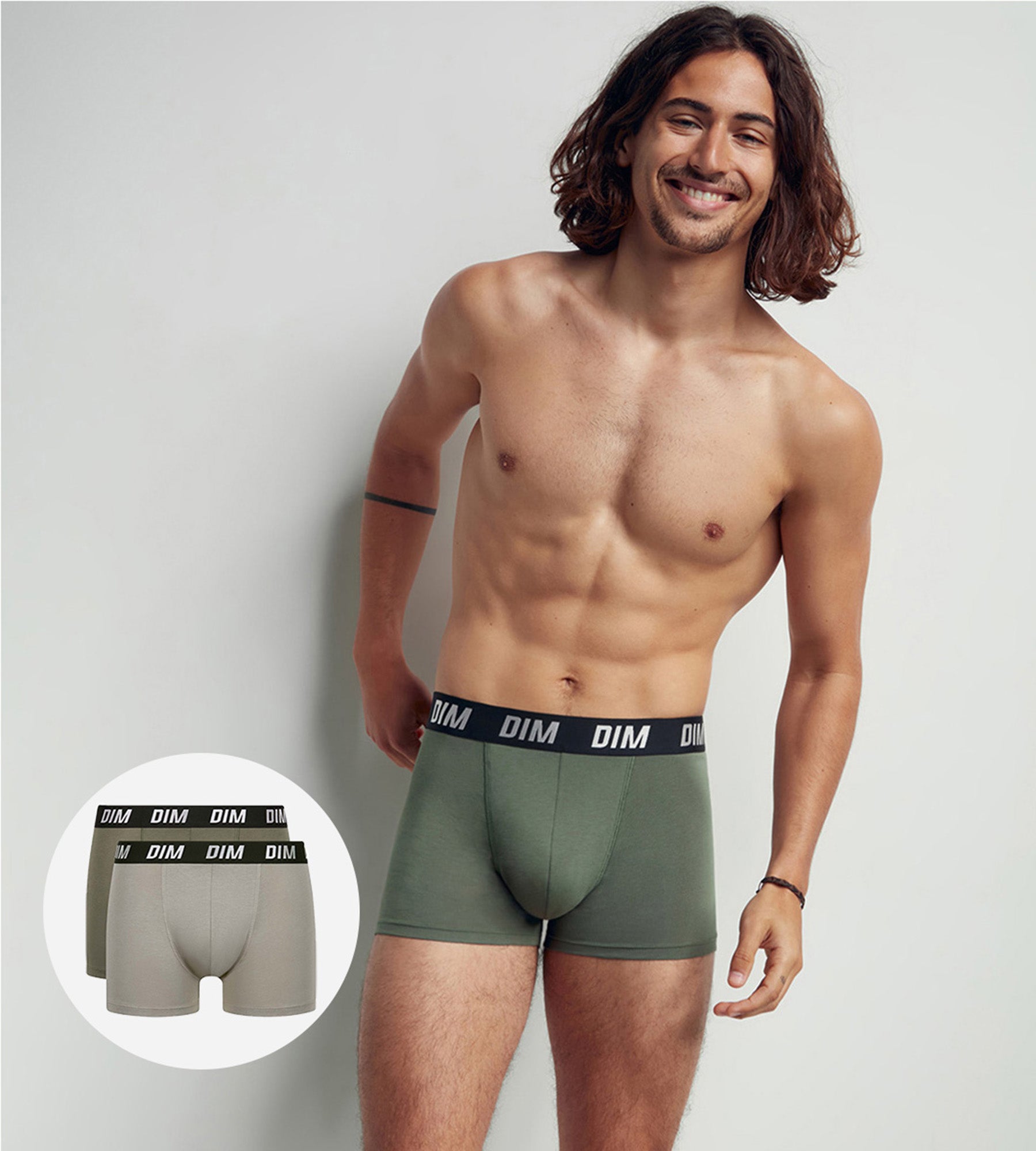 DIM Pack de 2 bóxers de hombre de termorregulación activa Verde Dim Sport