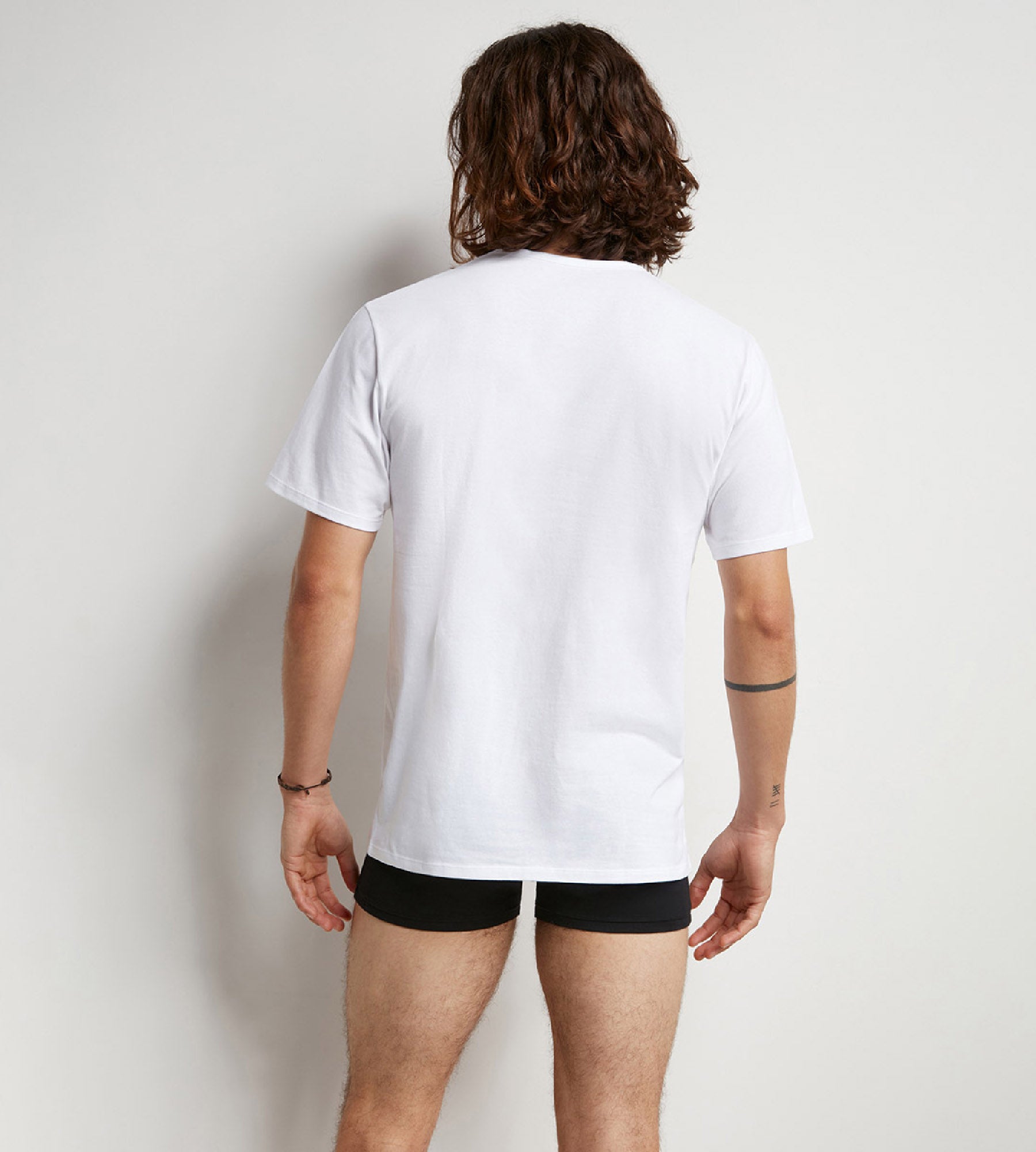 DIM Pack de 2 camisetas de hombre termorreguladoras en algodón Blanco cuello en V Dim Sport