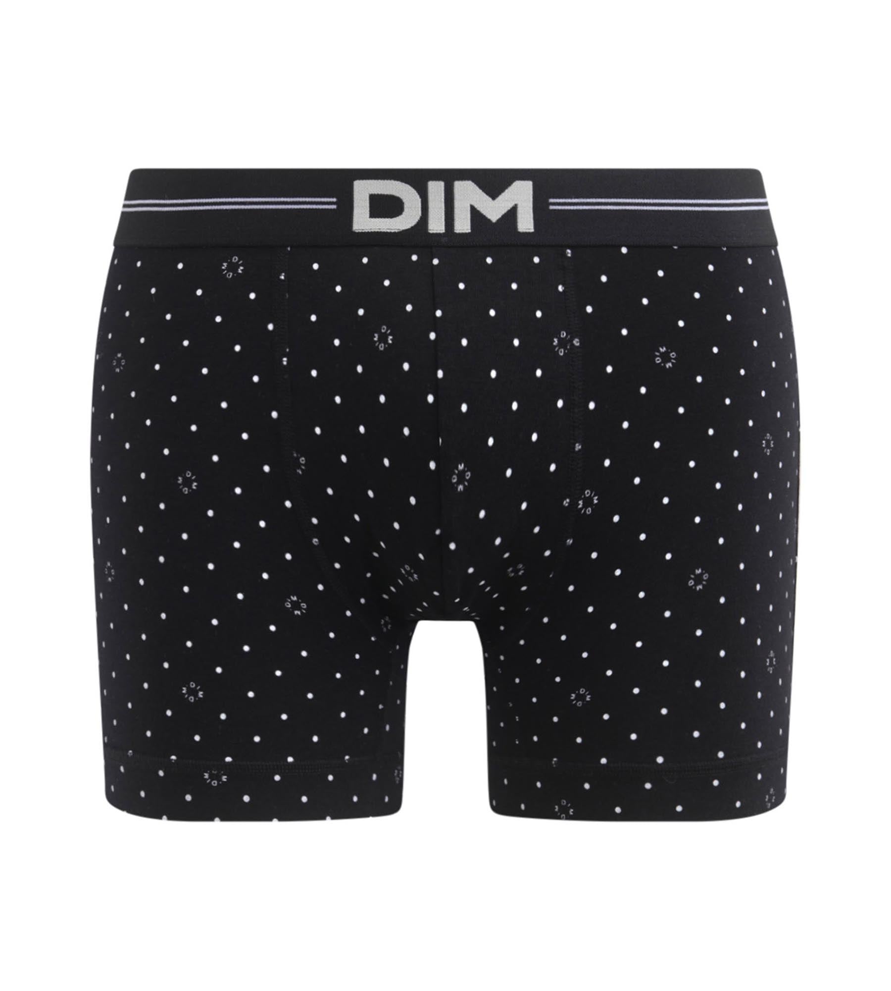 DIM Boxer de hombre en microfibra con estampado logomanía Negro Dim Icons Essentiel