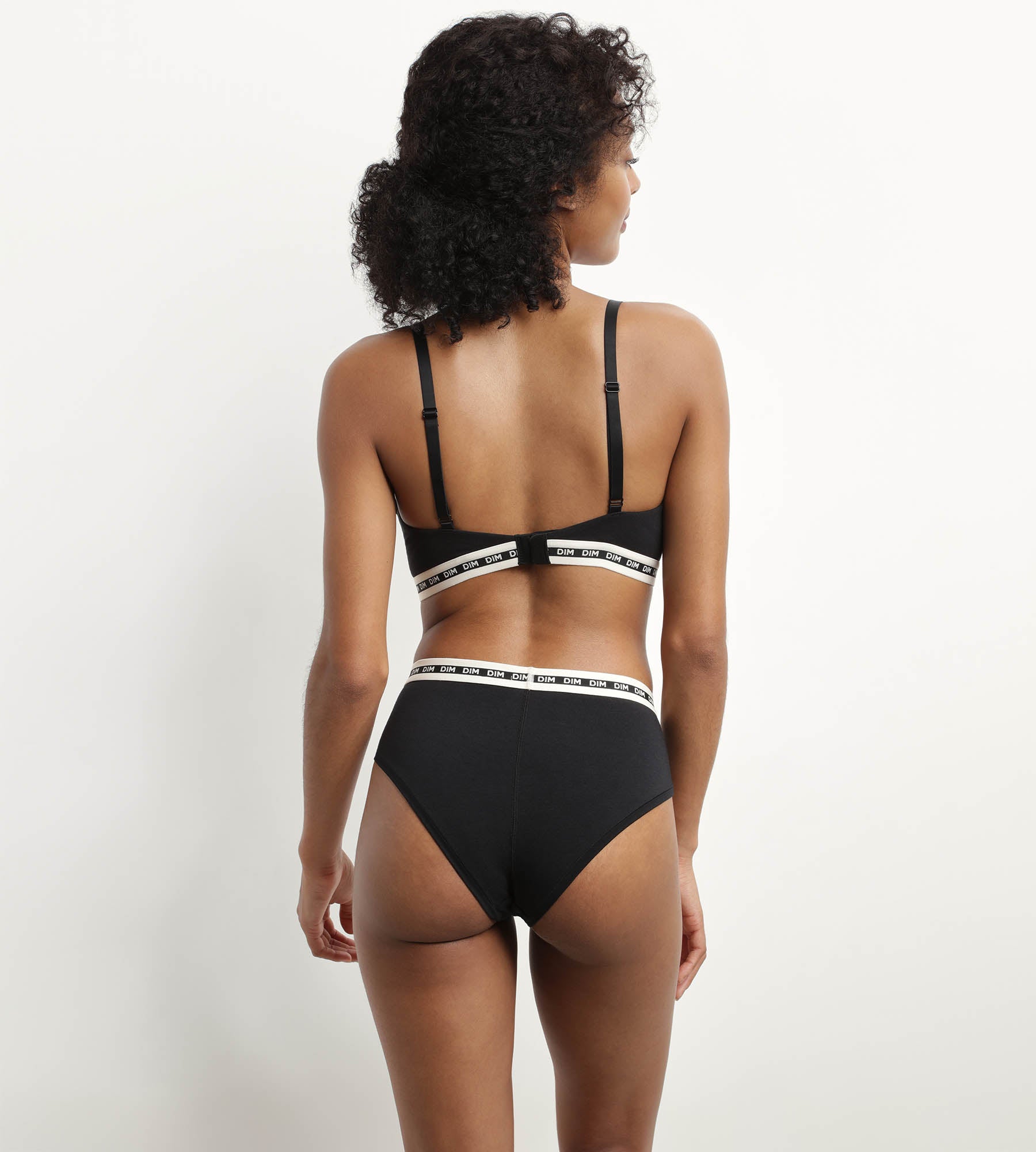 DIM Culotte de algodón modal Negro con cintura contrastada Dim Icon Essentiel