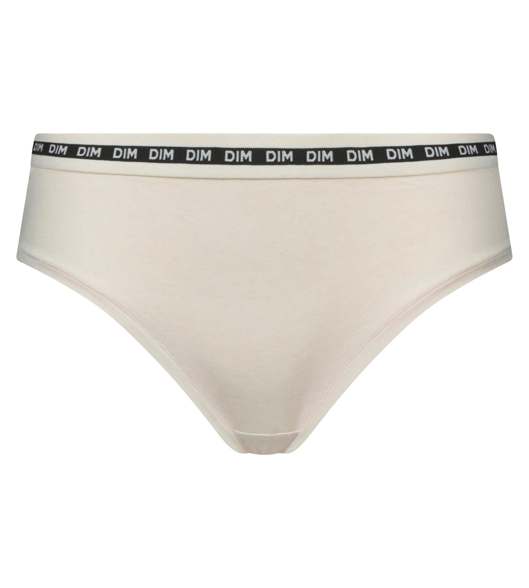 DIM Culotte de mujer de algodón modal con cinturilla contrastada Beis Dim Icon Essentiel