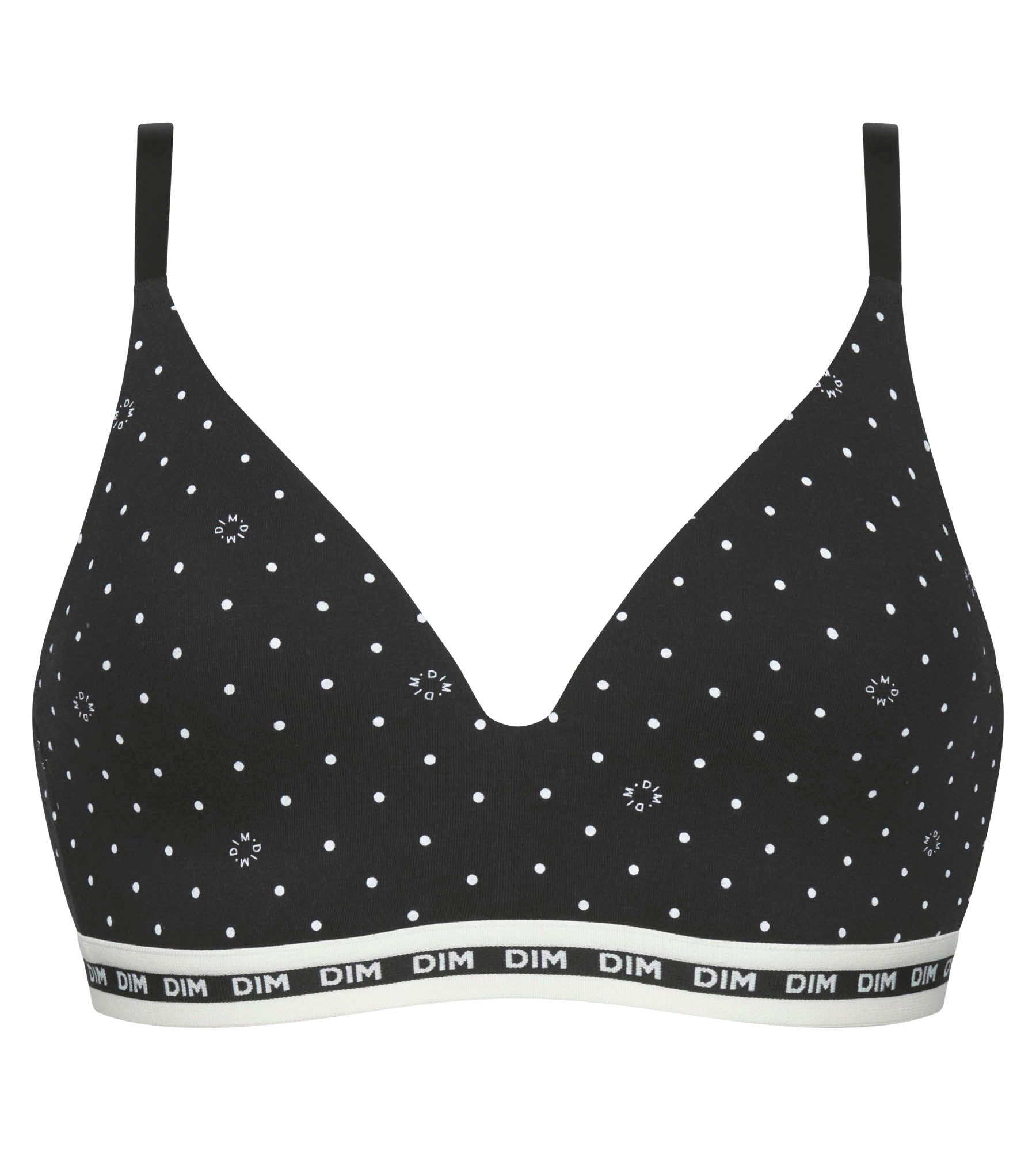 DIM Sujetador triangular con relleno de algodón modal Negro con lunares Dim Icon