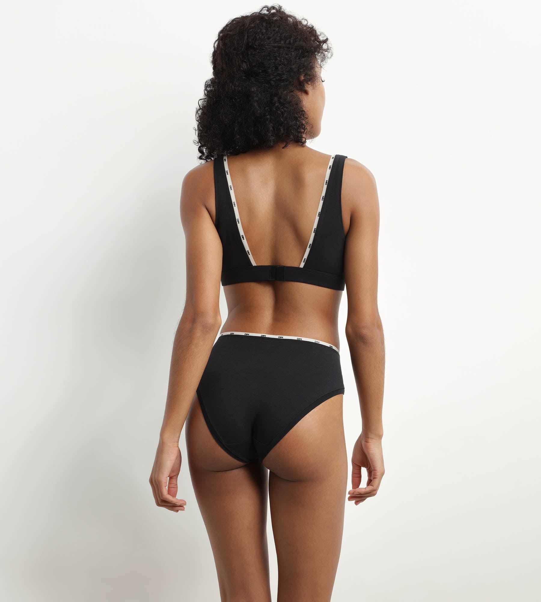 DIM Braguita de mujer de algodón elástico Negra Dim Icon Essentiel