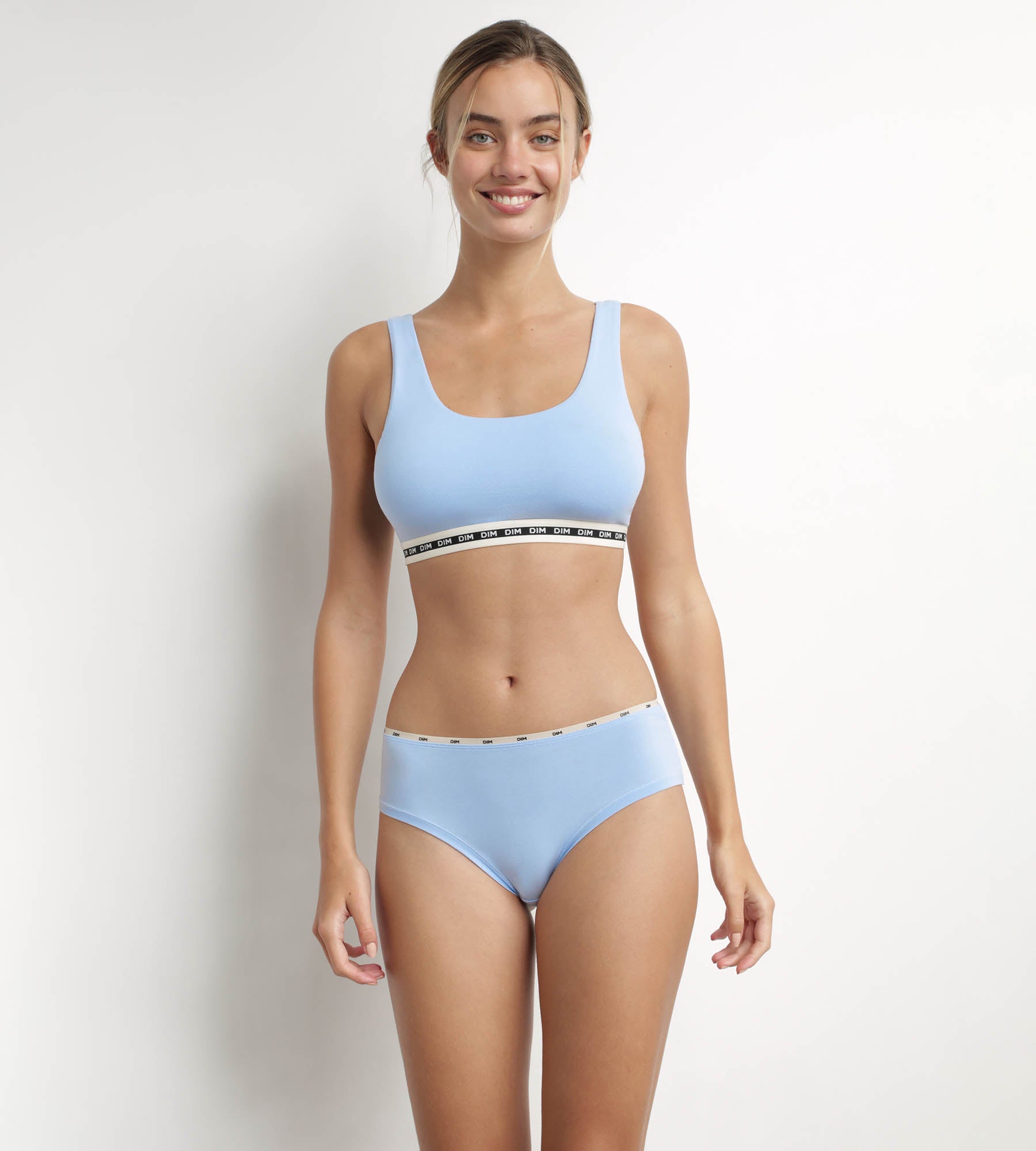 DIM Calzoncillos de algodón modal azul con cintura estrecha Dim Icons Essentiel