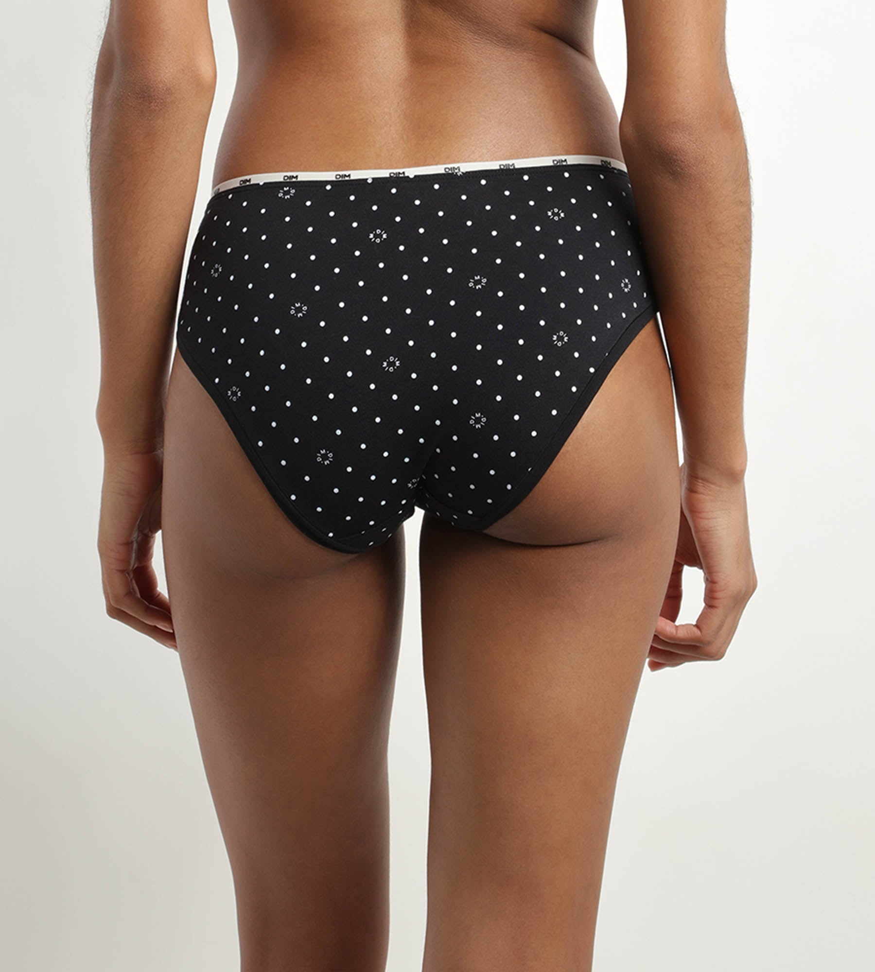 DIM Braga de mujer en algodón elástico Negro con estampado y logo Dim Icon Essentiel