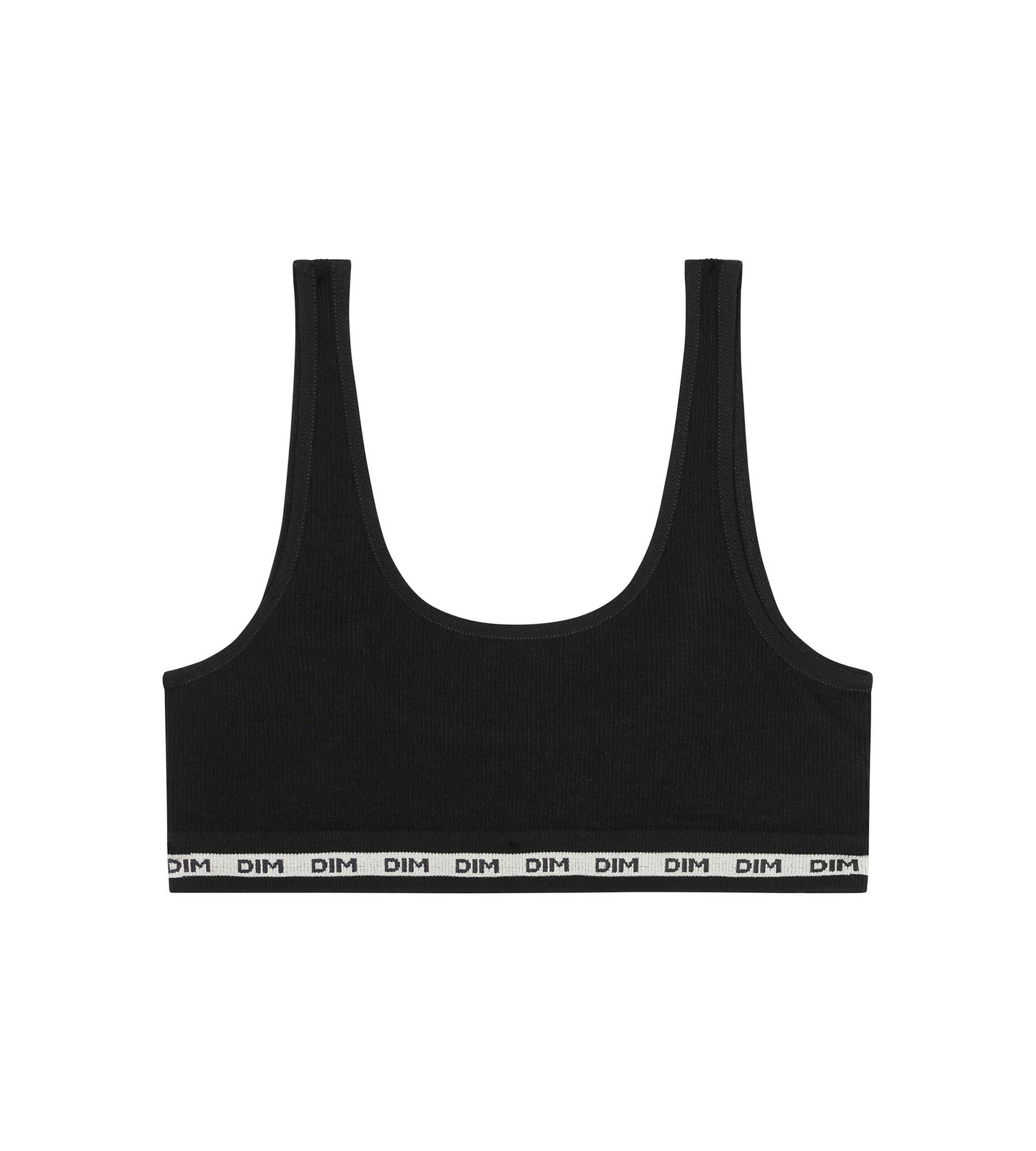 DIM Bralette de niña de tejido canalé Negro Dim Icons