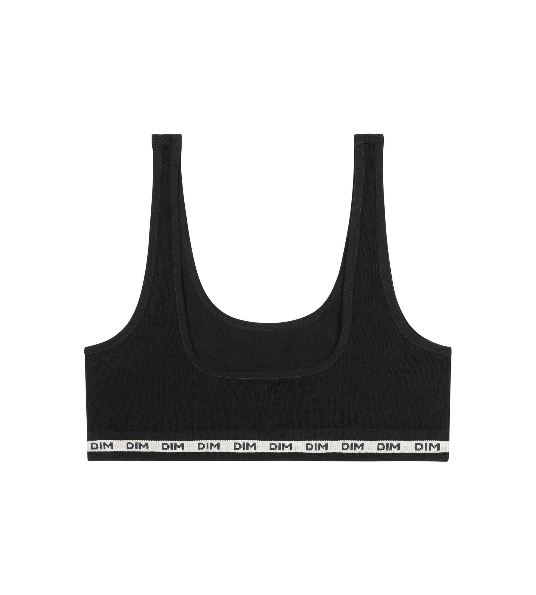 DIM Bralette de niña de tejido canalé Negro Dim Icons