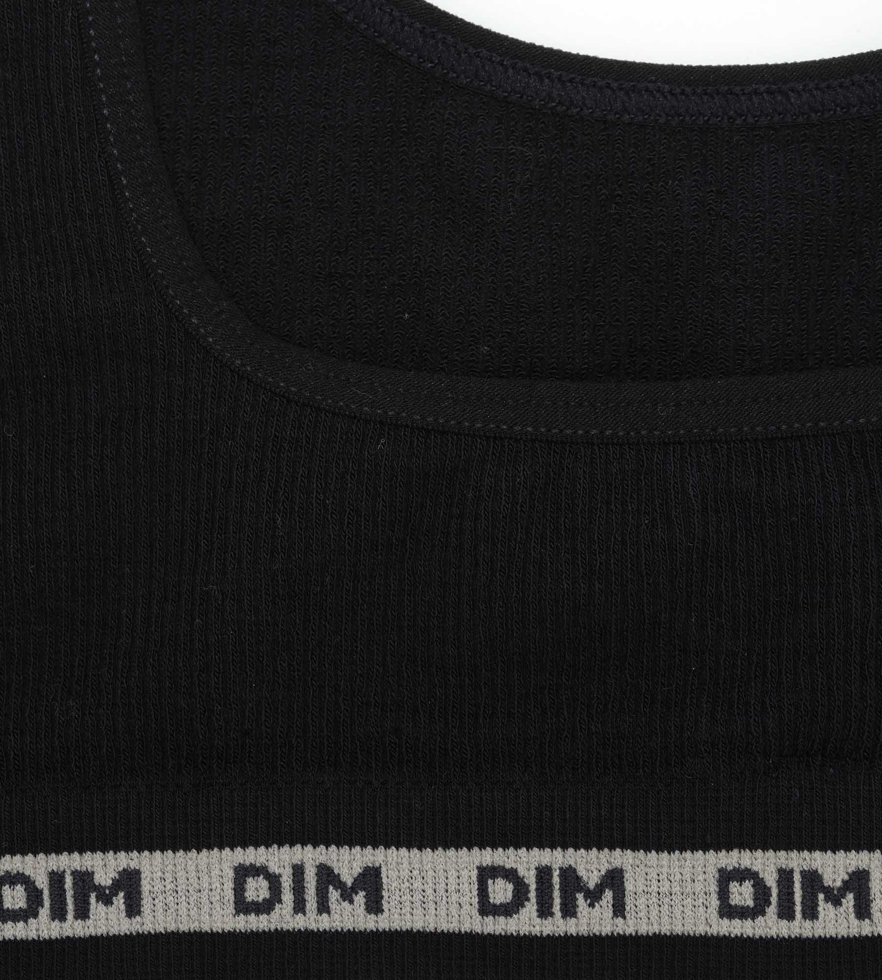 DIM Bralette de niña de tejido canalé Negro Dim Icons