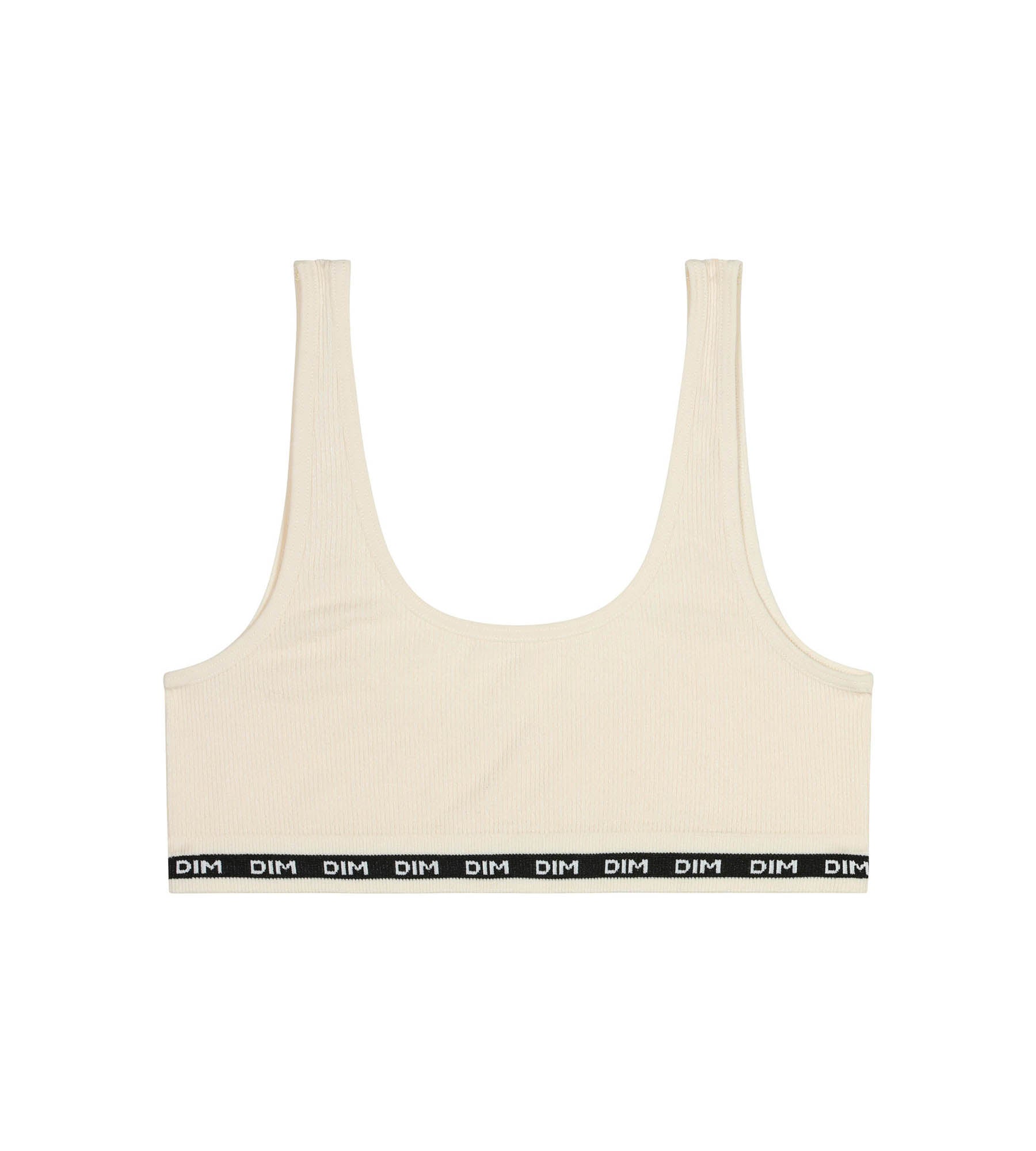 DIM Bralette de niña en tejido acanalado Beis Marfil Dim Icons