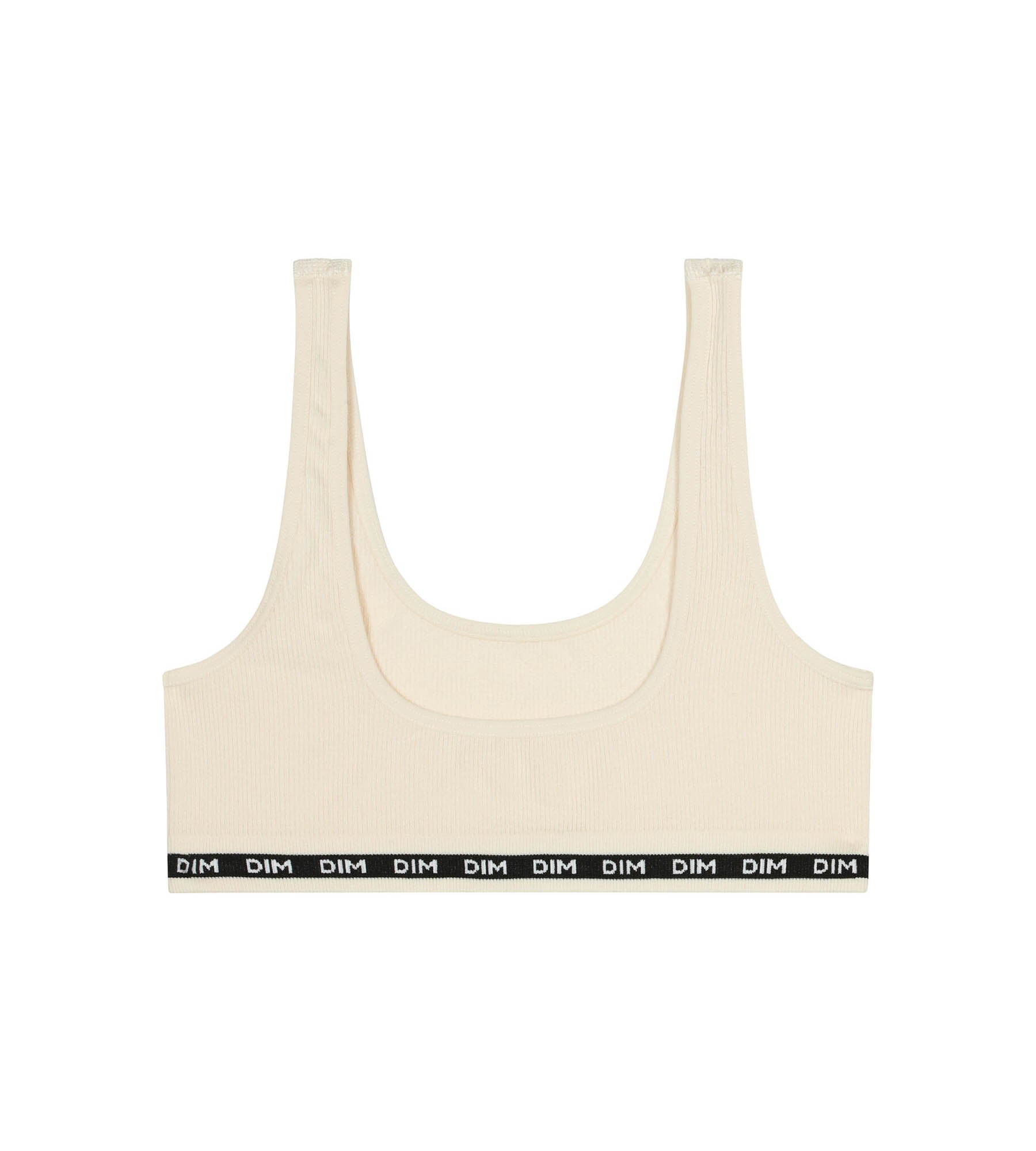 DIM Bralette de niña en tejido acanalado Beis Marfil Dim Icons