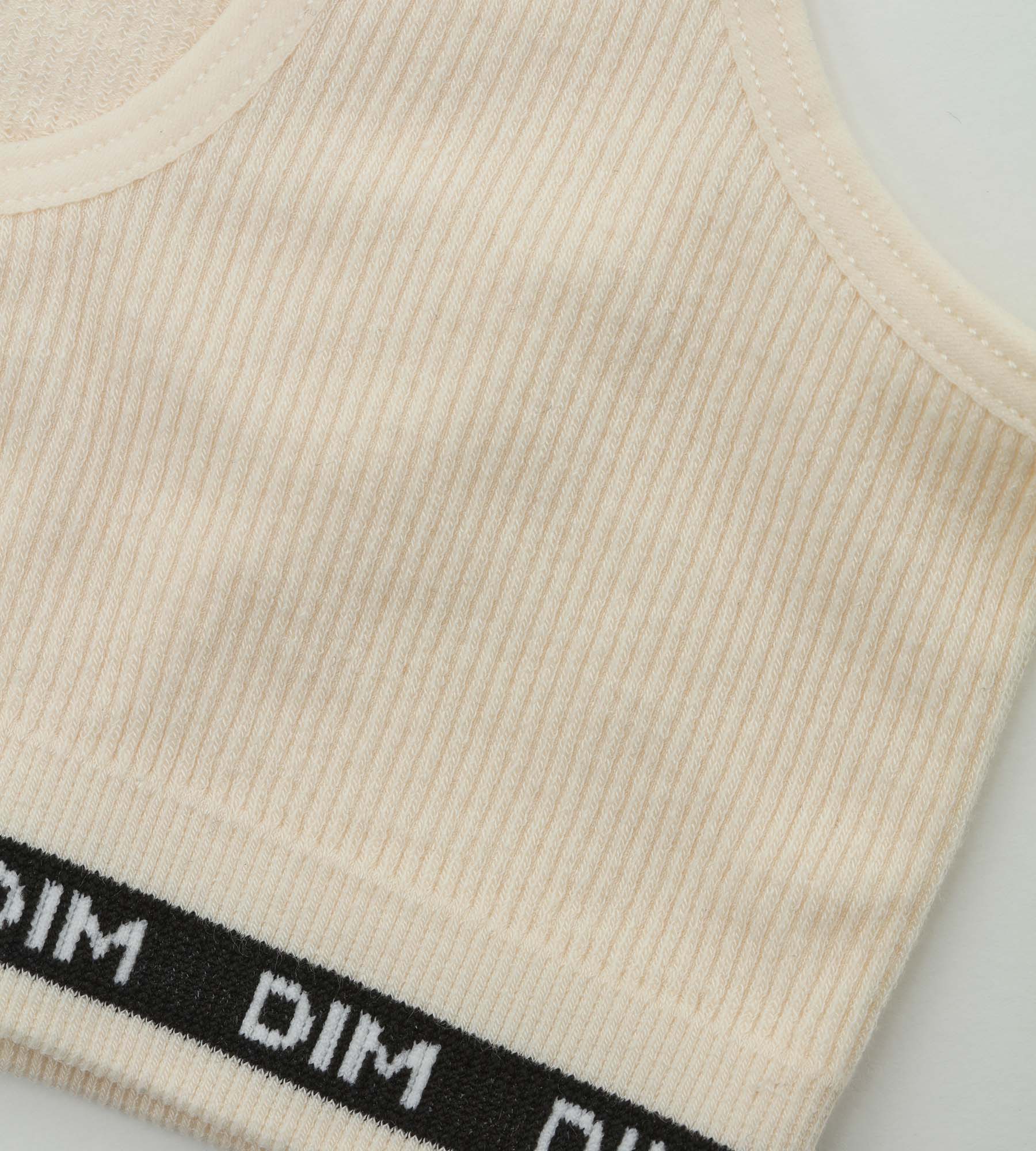 DIM Bralette de niña en tejido acanalado Beis Marfil Dim Icons