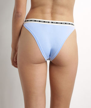 Tanga azul de algodón modal con cintura en contraste Dim Icons Essentiel