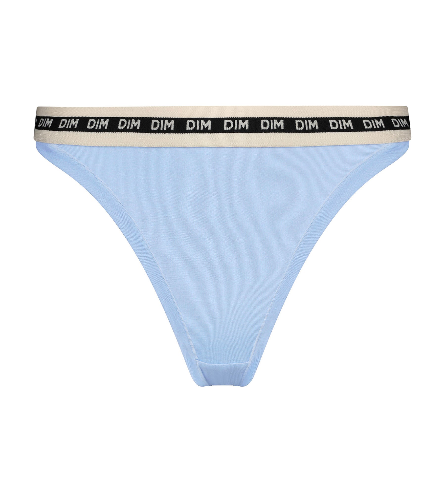 DIM Tanga azul de algodón modal con cintura en contraste Dim Icons Essentiel