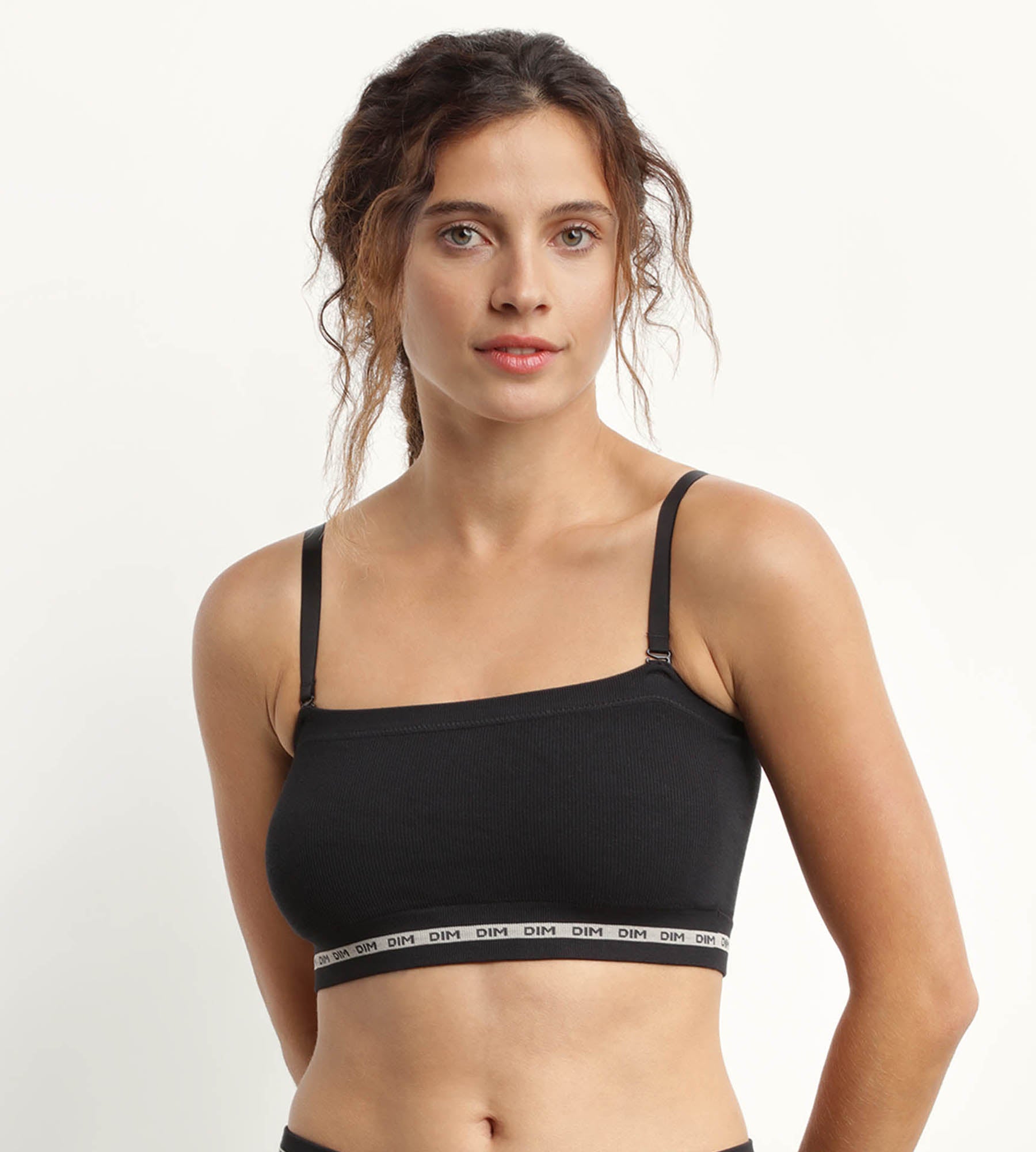 DIM Sujetador tipo top de algodón modal polyamide Negro Dim Icons Seamless