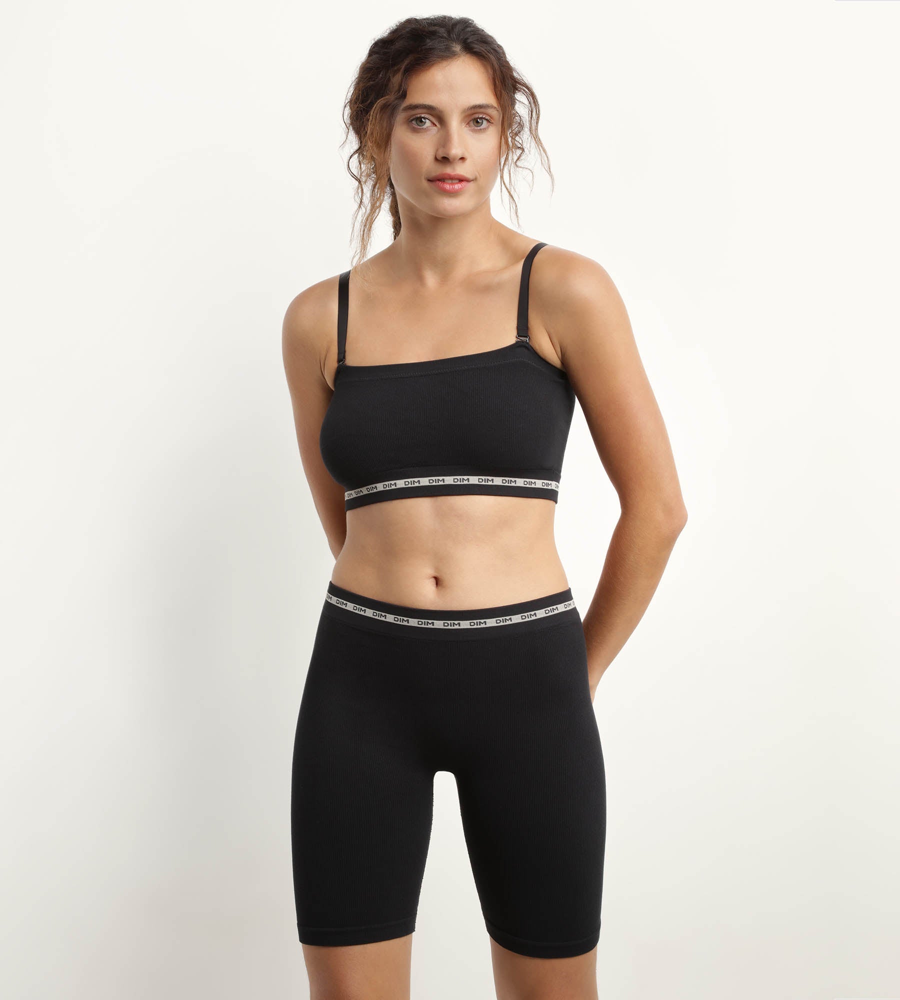 DIM Sujetador tipo top de algodón modal polyamide Negro Dim Icons Seamless