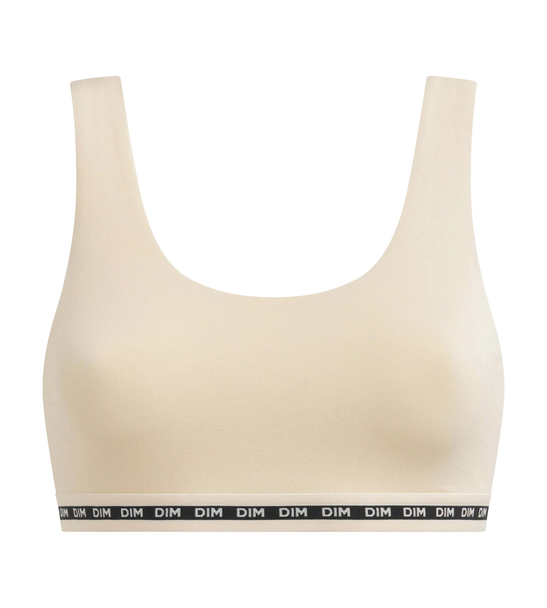 DIM Bralette sin aros de algodón modal Beis Marfil Dim Icons Seamless