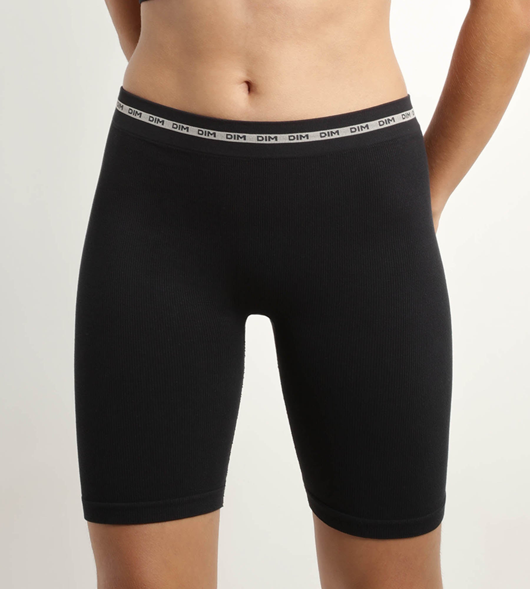 DIM Ciclista de mujer en canalé de microfibra Negro Dim Icons Seamless