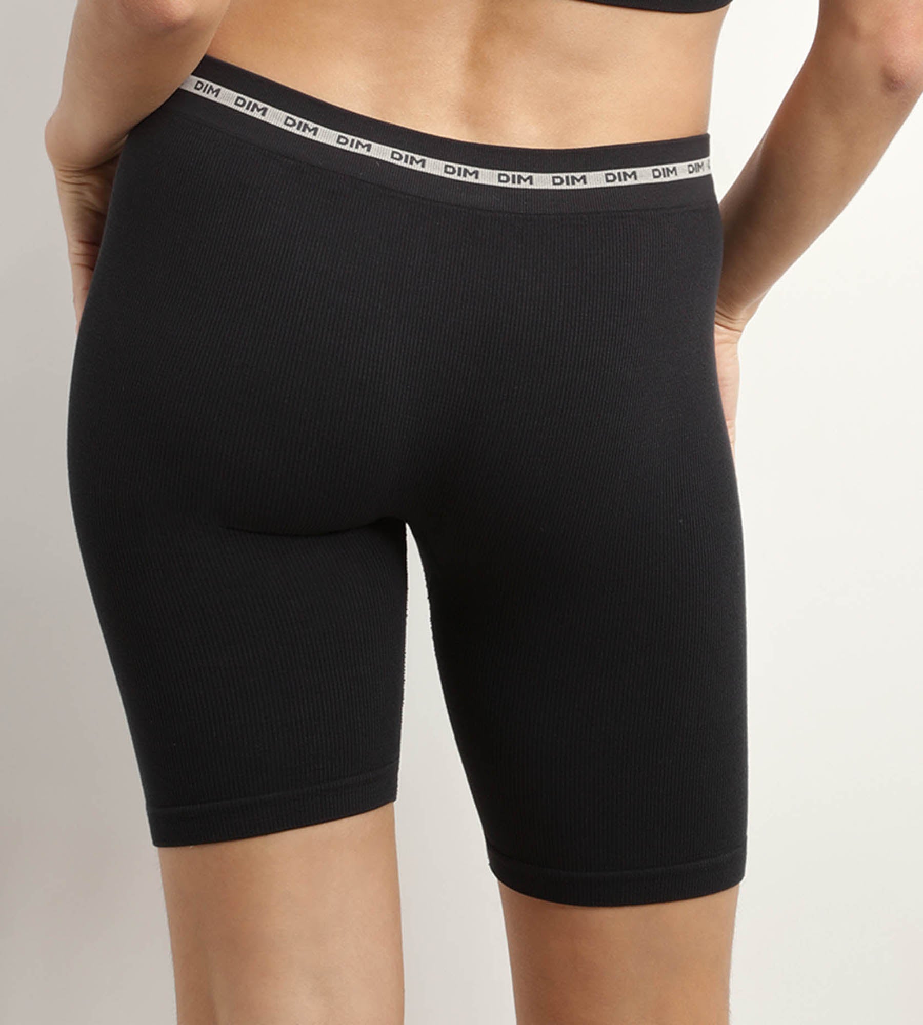 DIM Ciclista de mujer en canalé de microfibra Negro Dim Icons Seamless