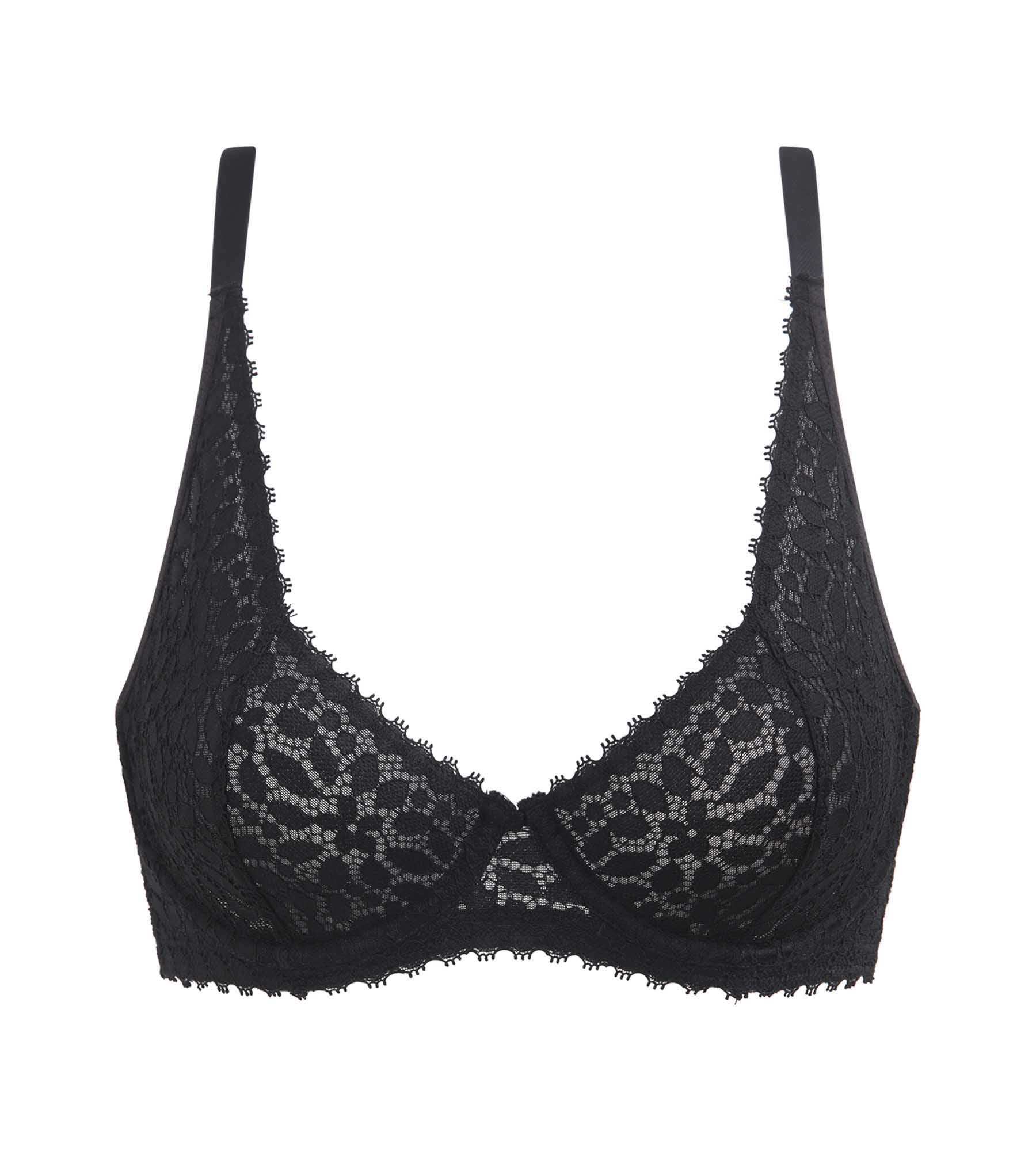 DIM Sujetador con aros de encaje floral negro Daily Dentelle