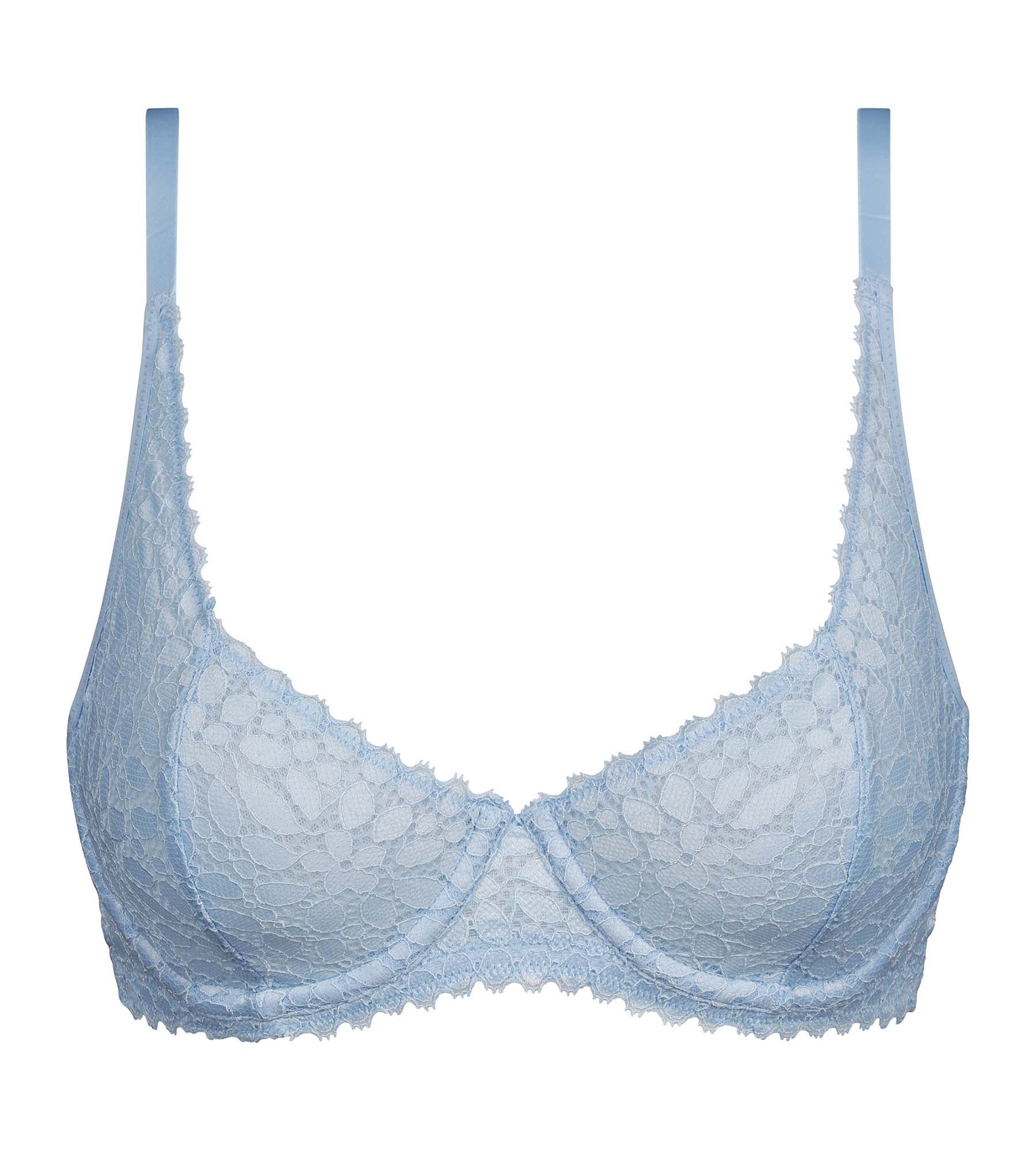 DIM Sujetador push-up con aros de encaje floral azul Dim Daily