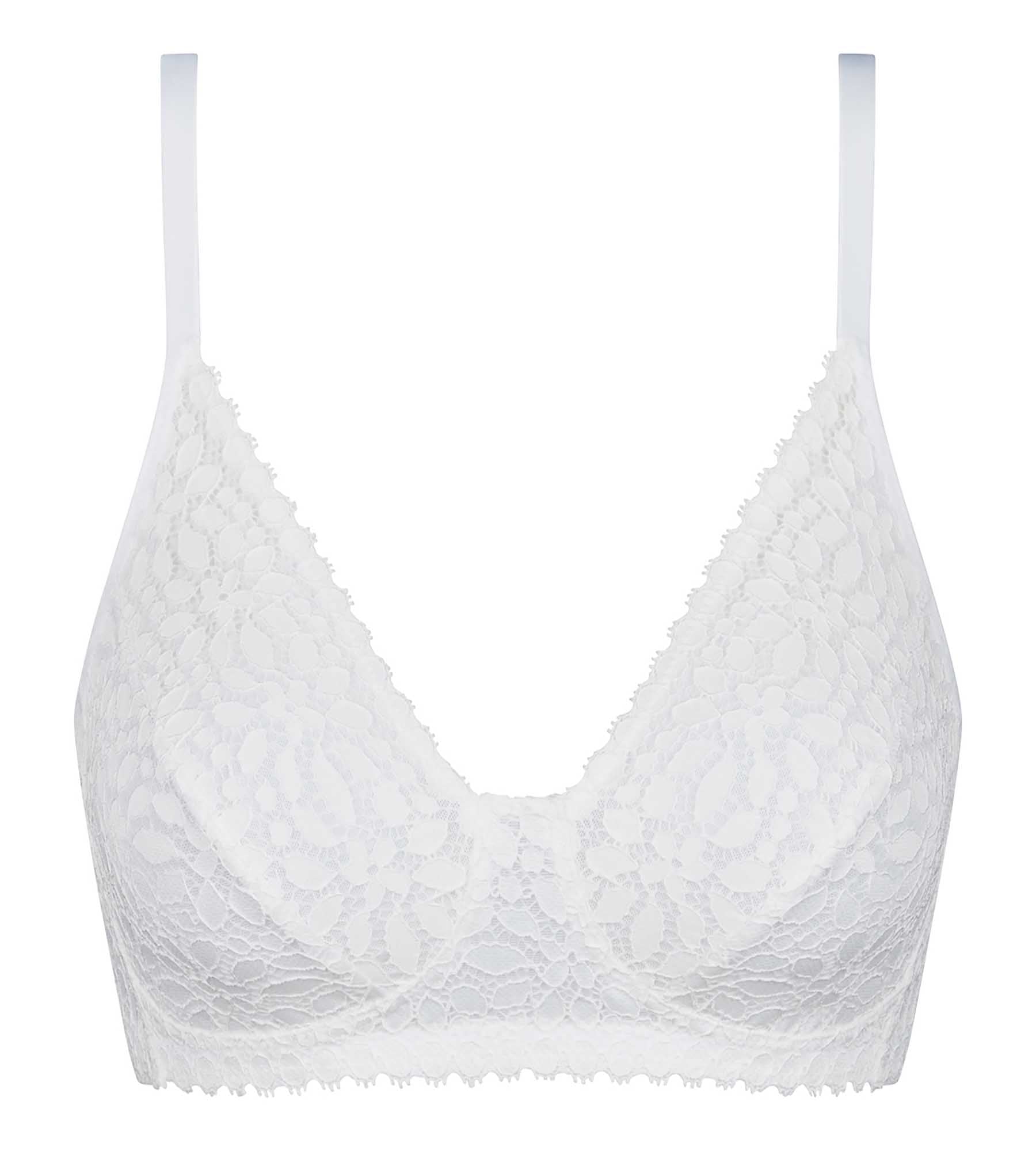 DIM Sujetador triangular sin aros de encaje floral blanco Daily Dentelle