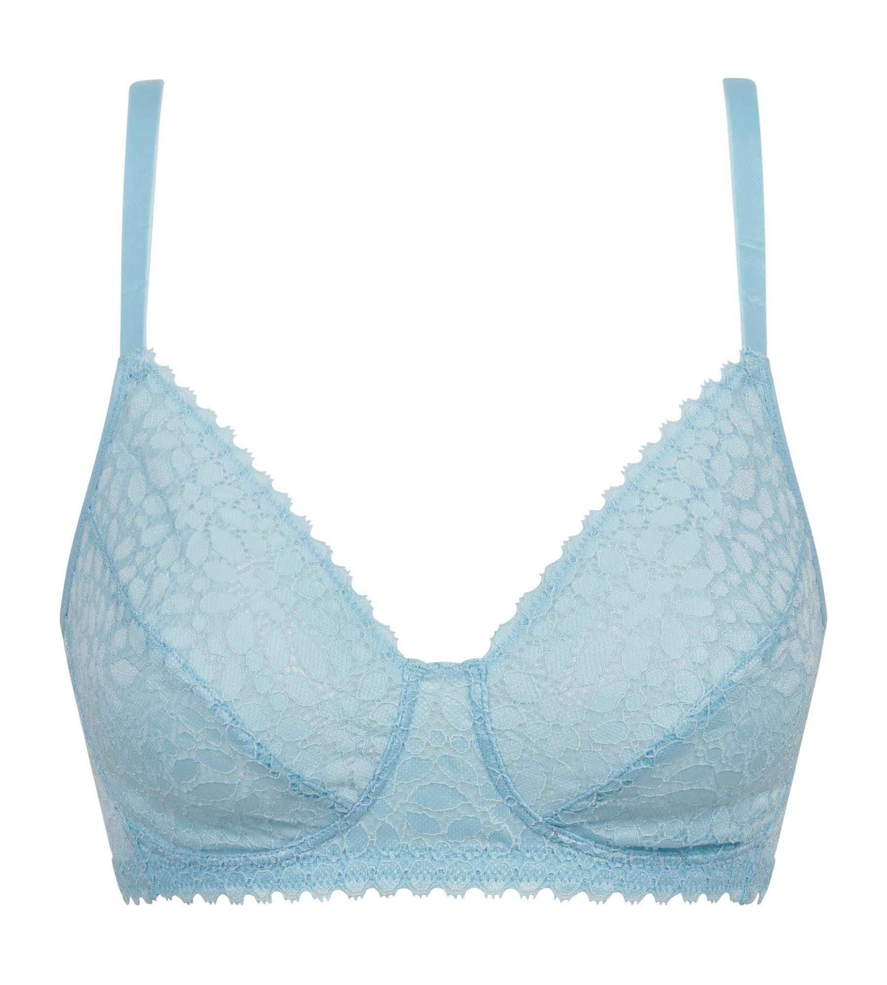 DIM Sujetador triángulo de encaje floral azul Dim Daily
