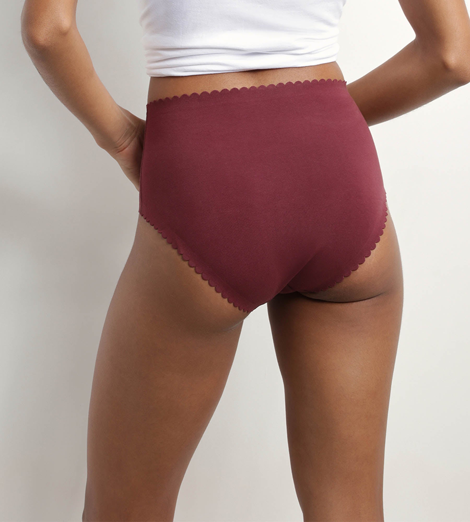 DIM Pack de 2 braguitas altas de algodón elástico Rosa y Burdeos Body Touch Easy