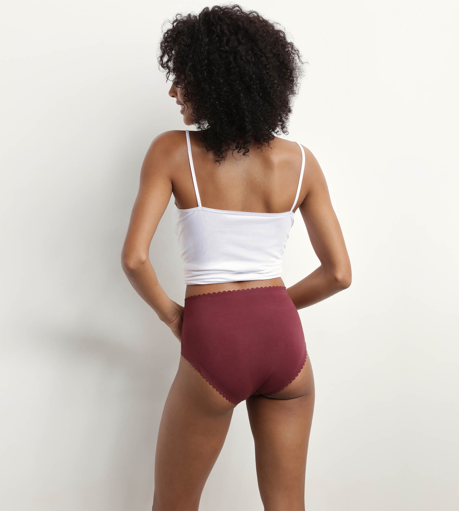 DIM Pack de 2 braguitas altas de algodón elástico Rosa y Burdeos Body Touch Easy