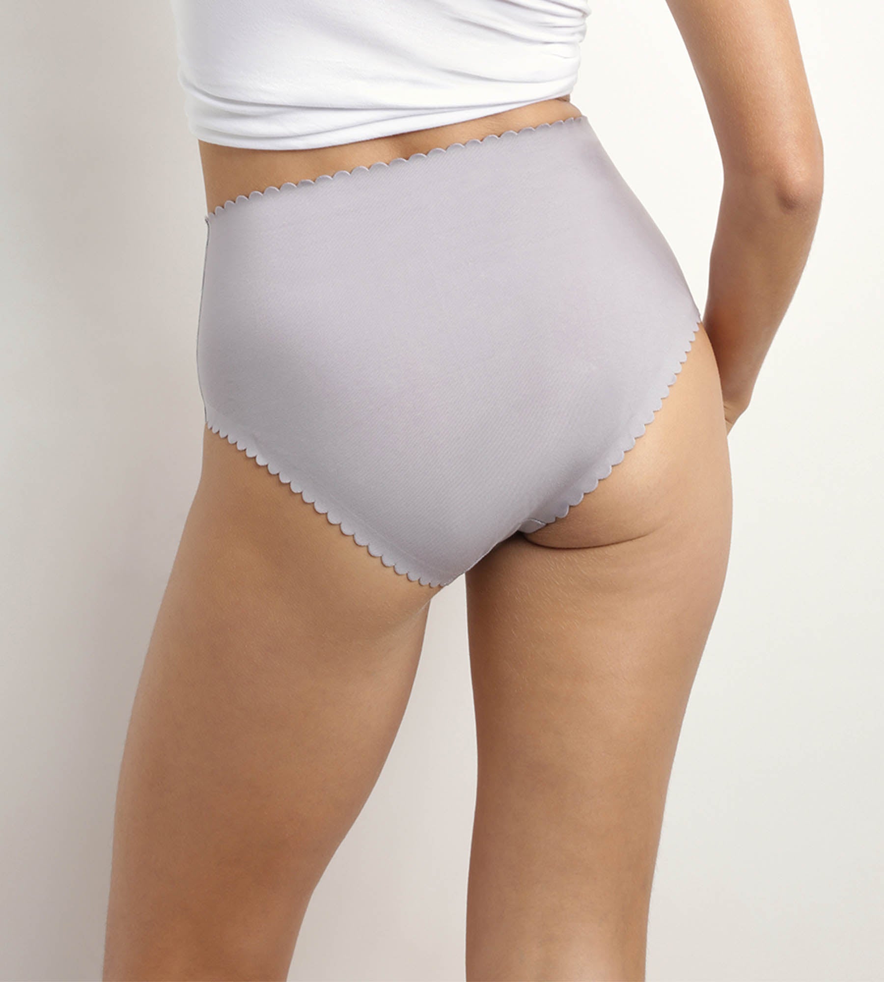 DIM Pack de 2 braguitas altas de algodón elástico Blanco y Gris Body Touch Easy