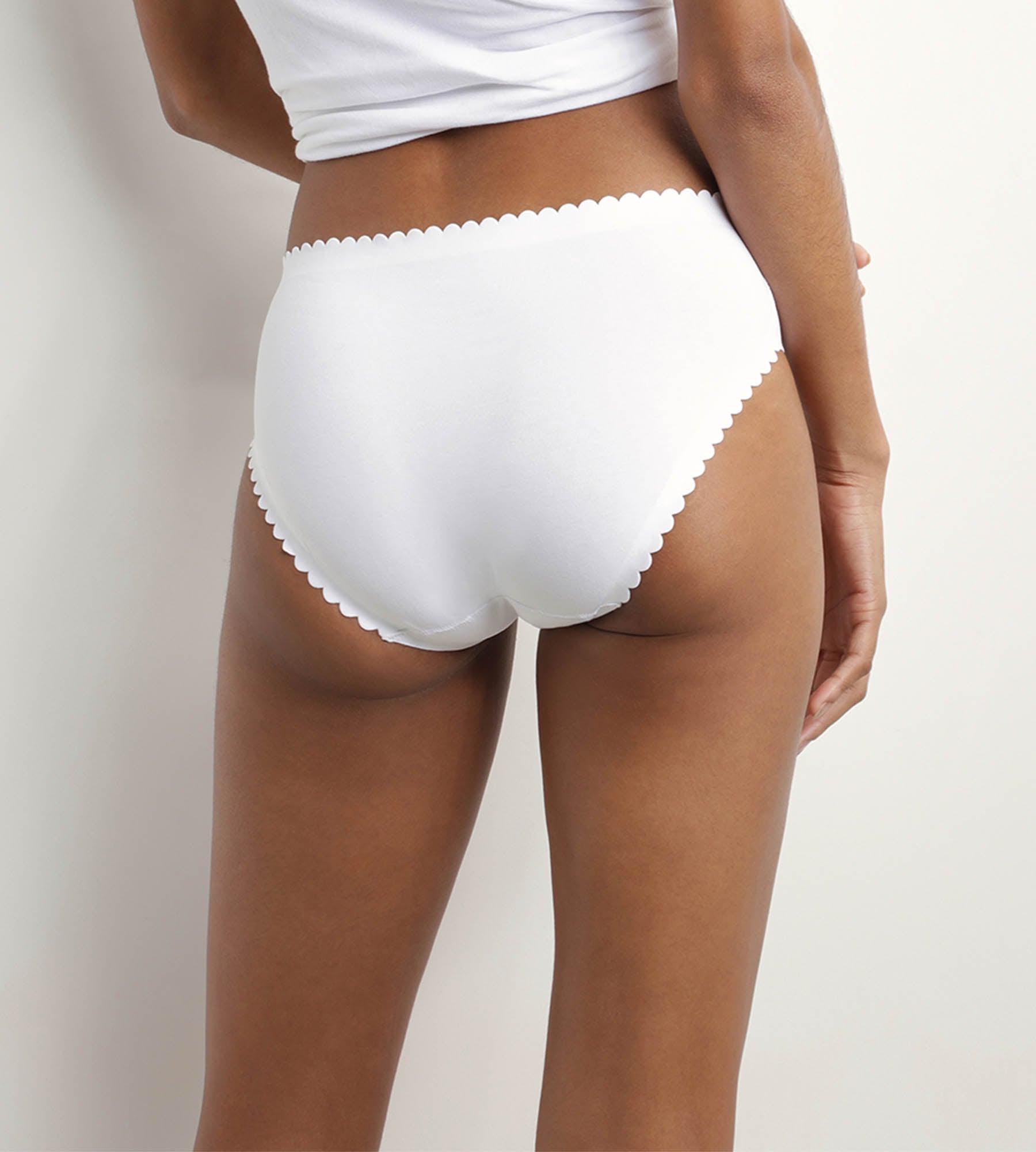 DIM Pack de 2 braguitas de mujer de algodón elástico Blanco y Gris Body Touch Easy