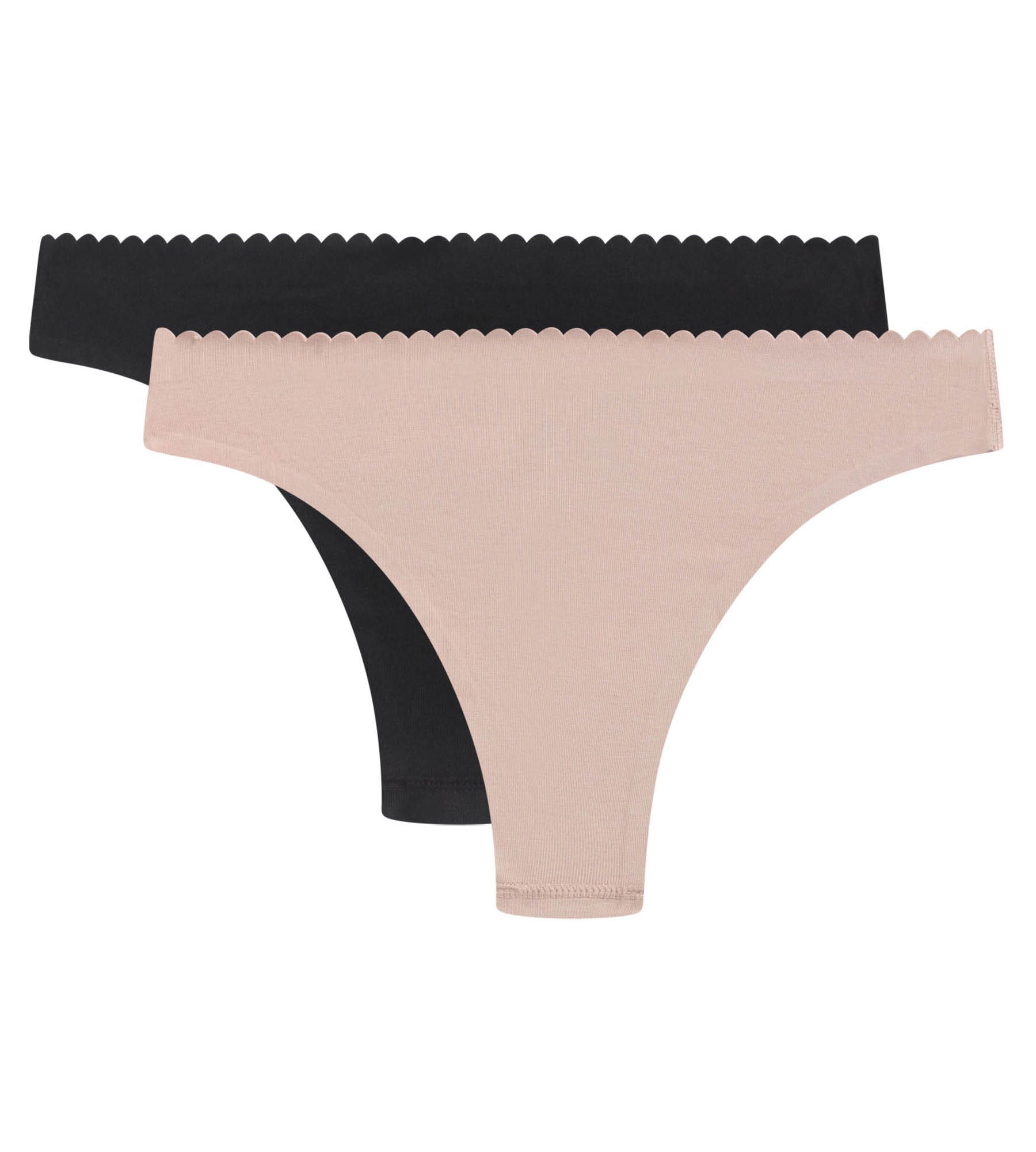 DIM Pack de 2 bragas brasileñas de mujer en microfibra Nude y Negro Body Touch Easy