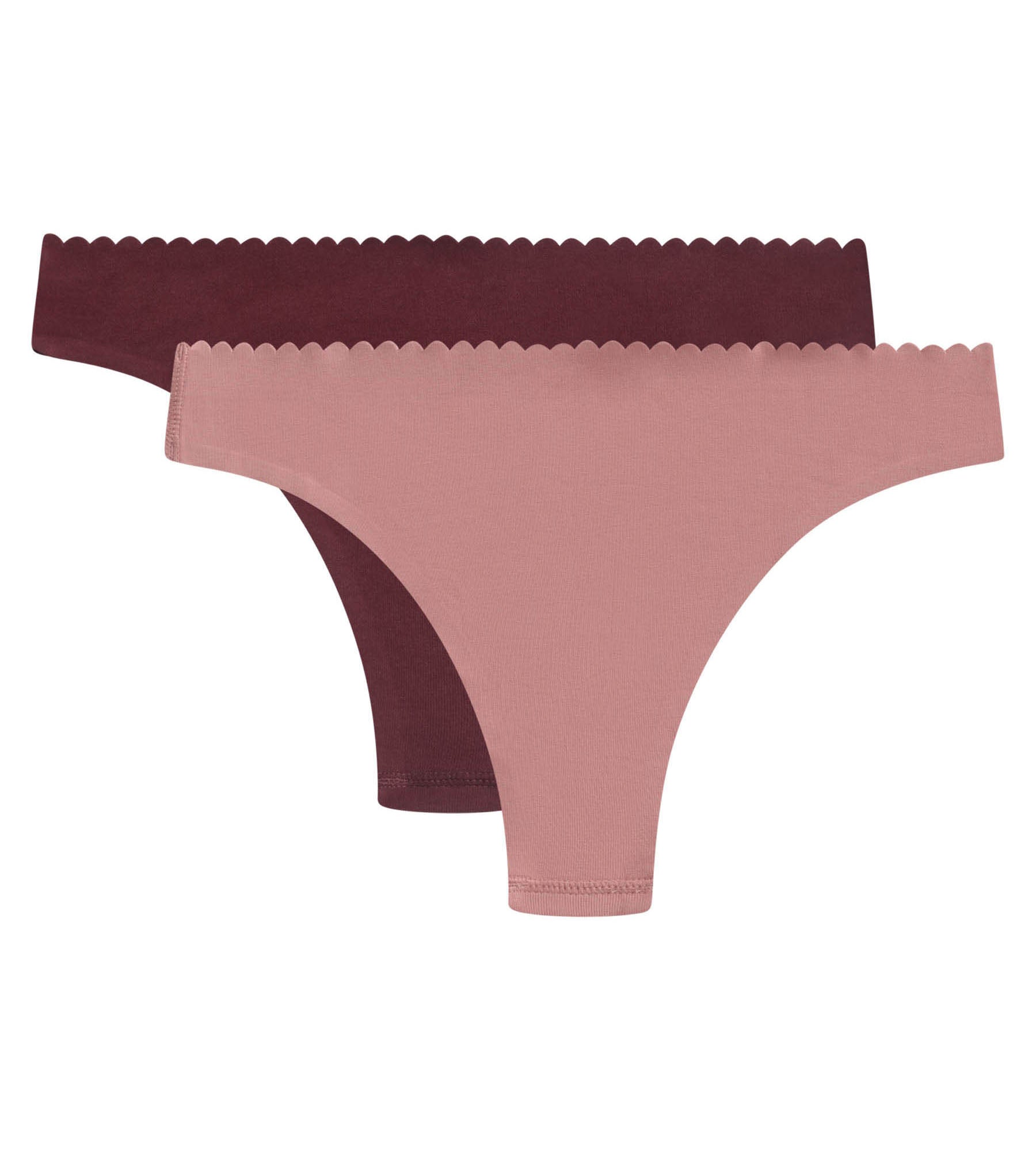 DIM Pack de 2 bragas brasileñas de microfibra Rosa y Burdeos Body Touch Easy