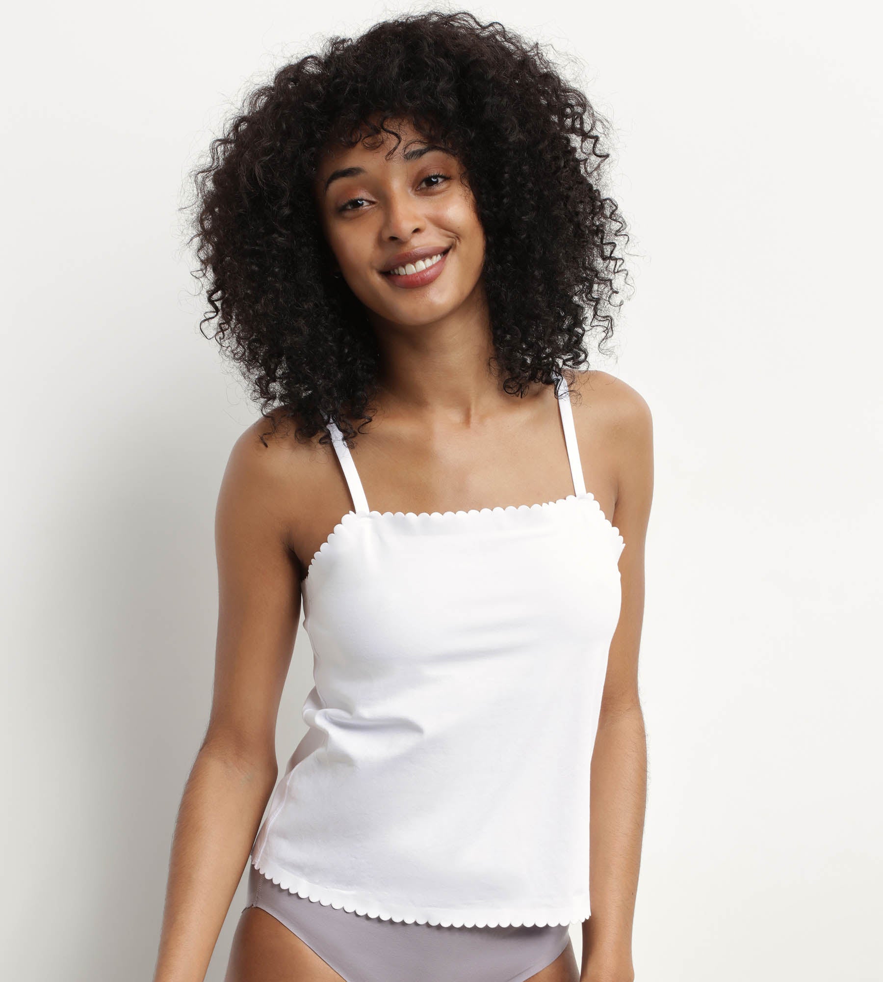 DIM Camiseta de algodón elástico Blanco sin costuras Body Touch Easy
