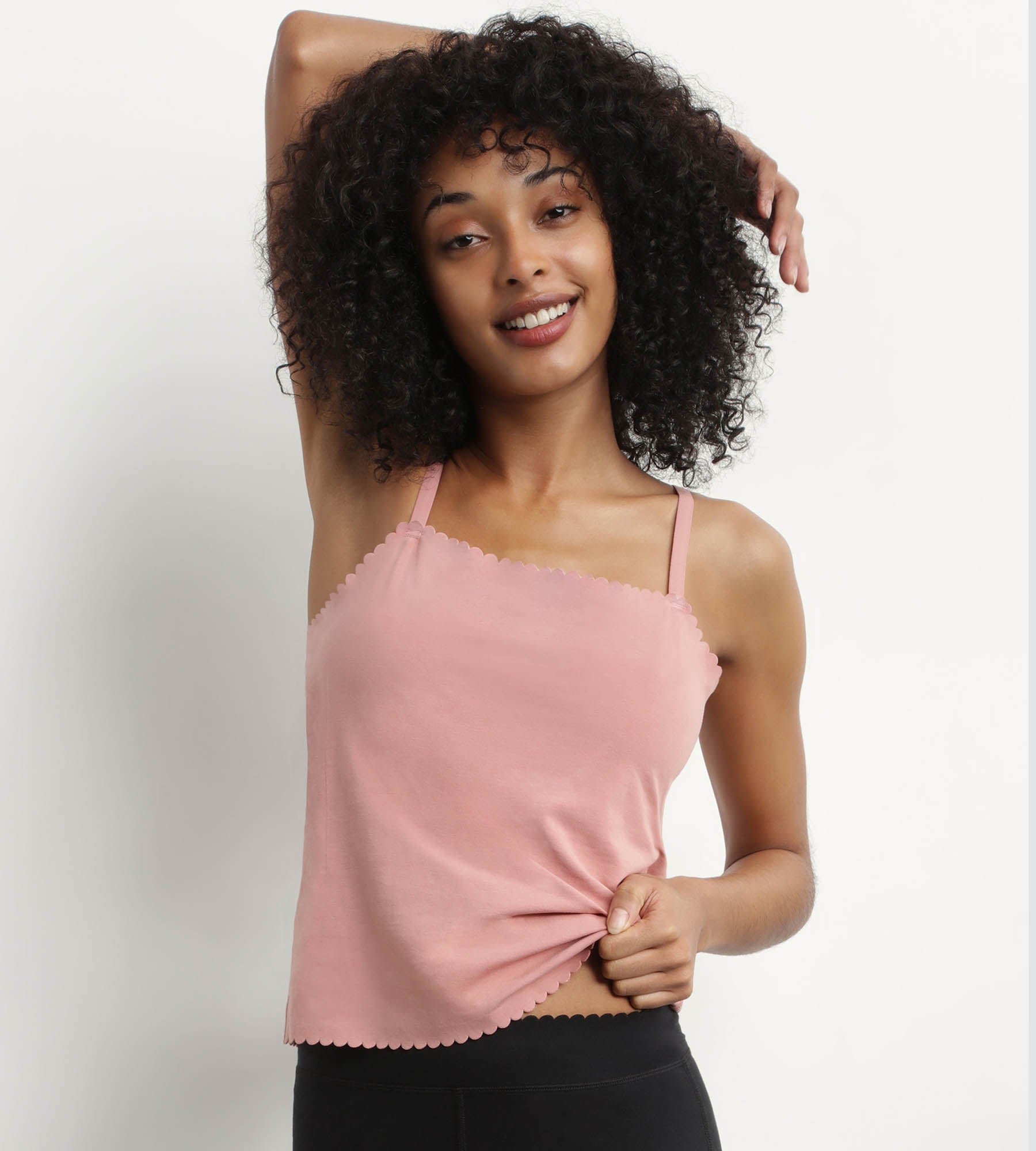 DIM Camiseta de algodón elástico sin costuras Rosa Body Touch Easy