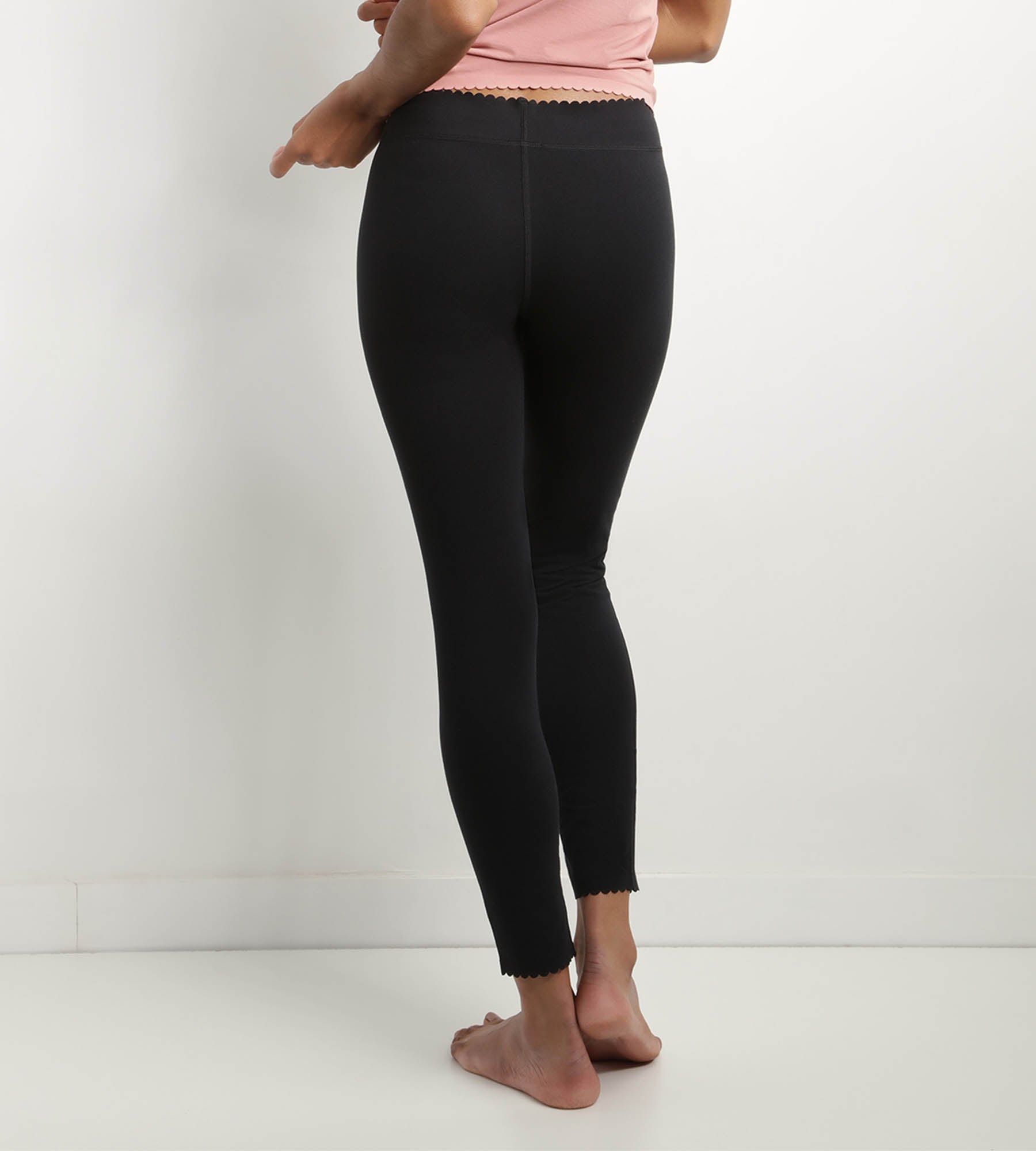 DIM Leggings de algodón elástico sin costuras Negro Body Touch Easy