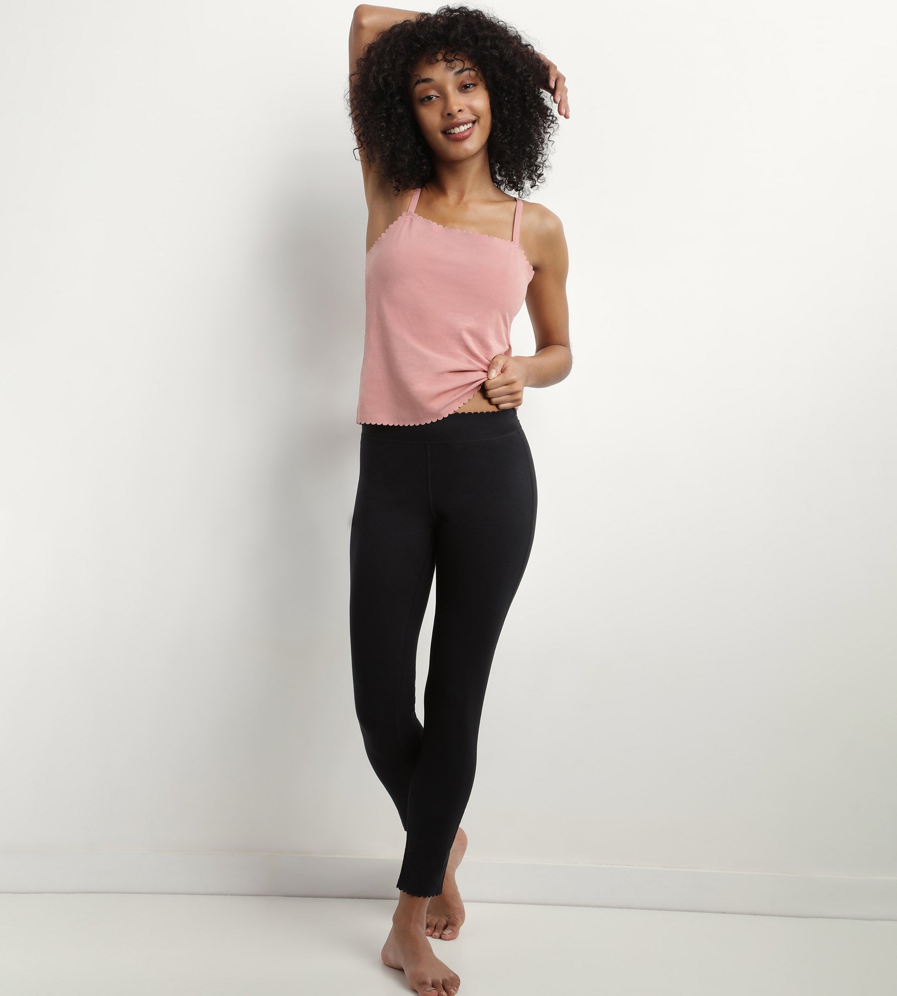 DIM Leggings de algodón elástico sin costuras Negro Body Touch Easy