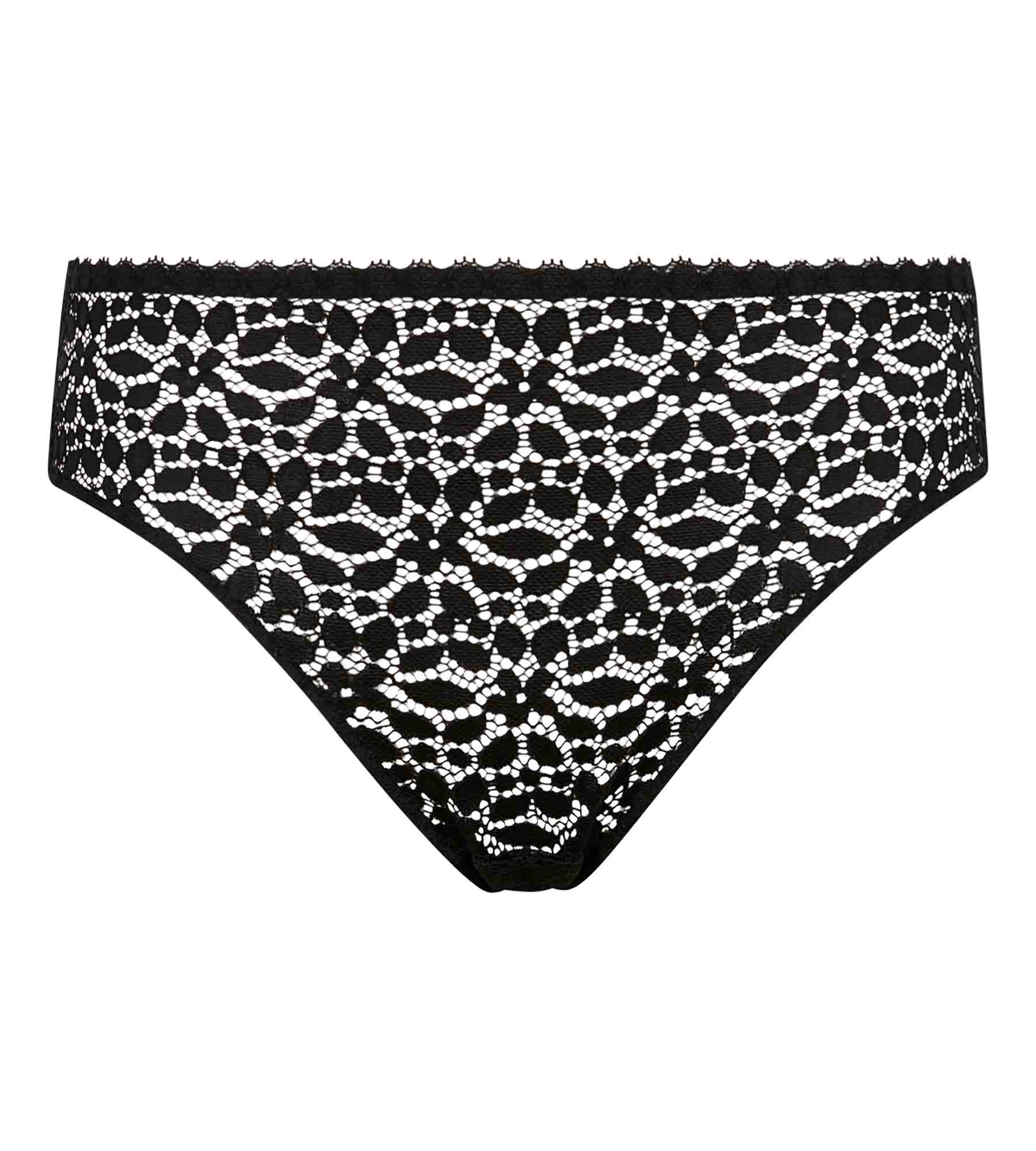 DIM Braguita de encaje floral negra Daily Dentelle