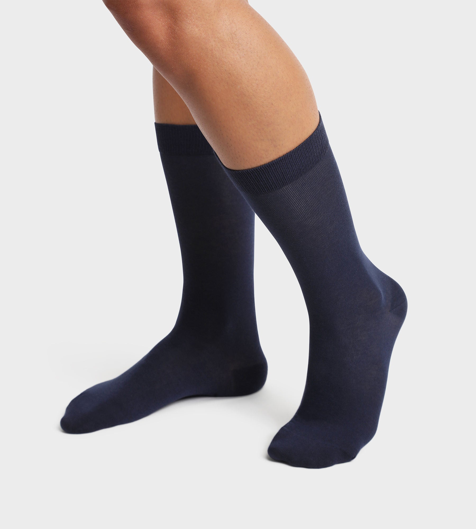 DIM Pack de 2 pares de calcetines de hombre de algodón orgánico Azul Marino Dim Good