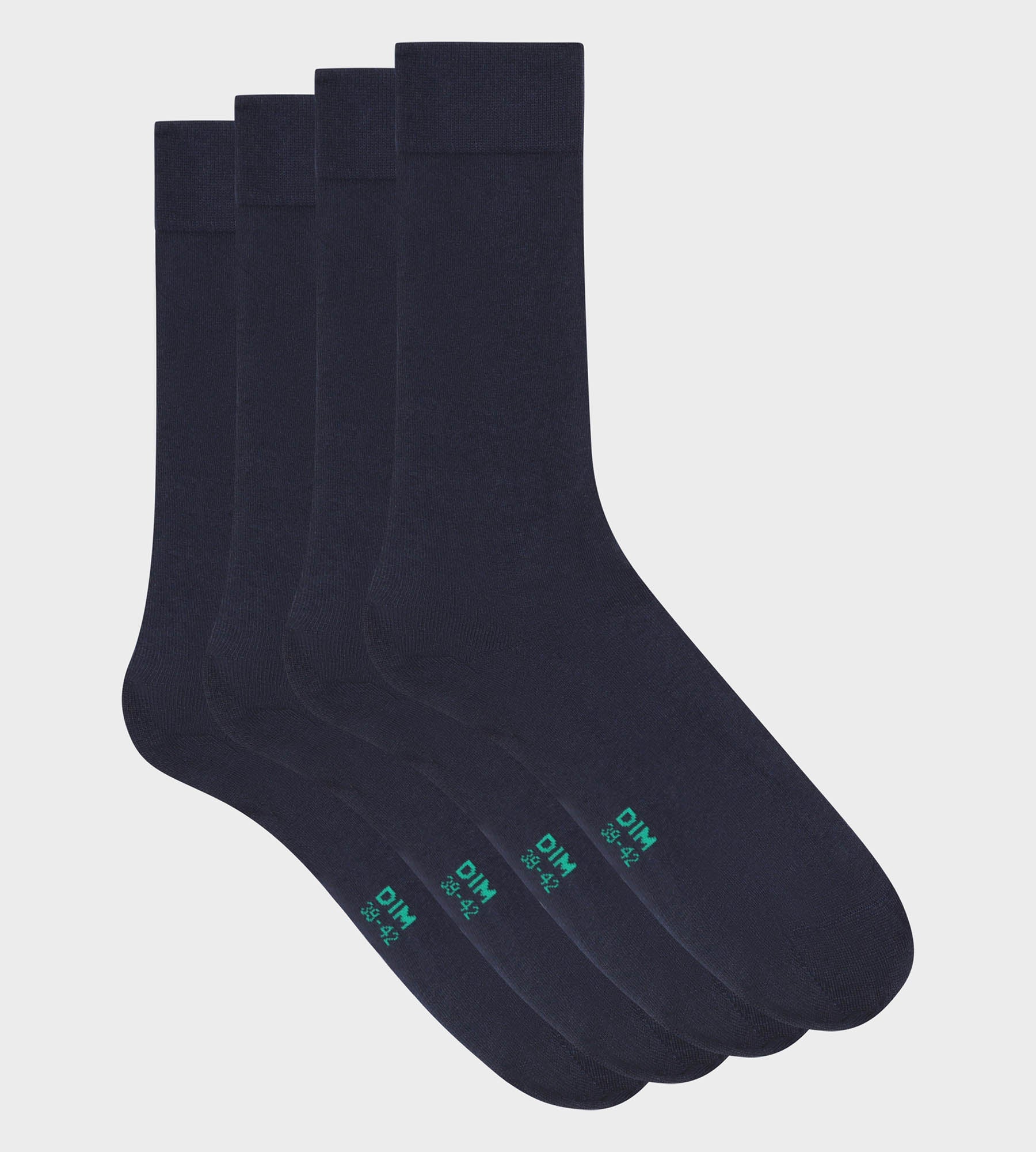 DIM Pack de 2 pares de calcetines de hombre de algodón orgánico Azul Marino Dim Good
