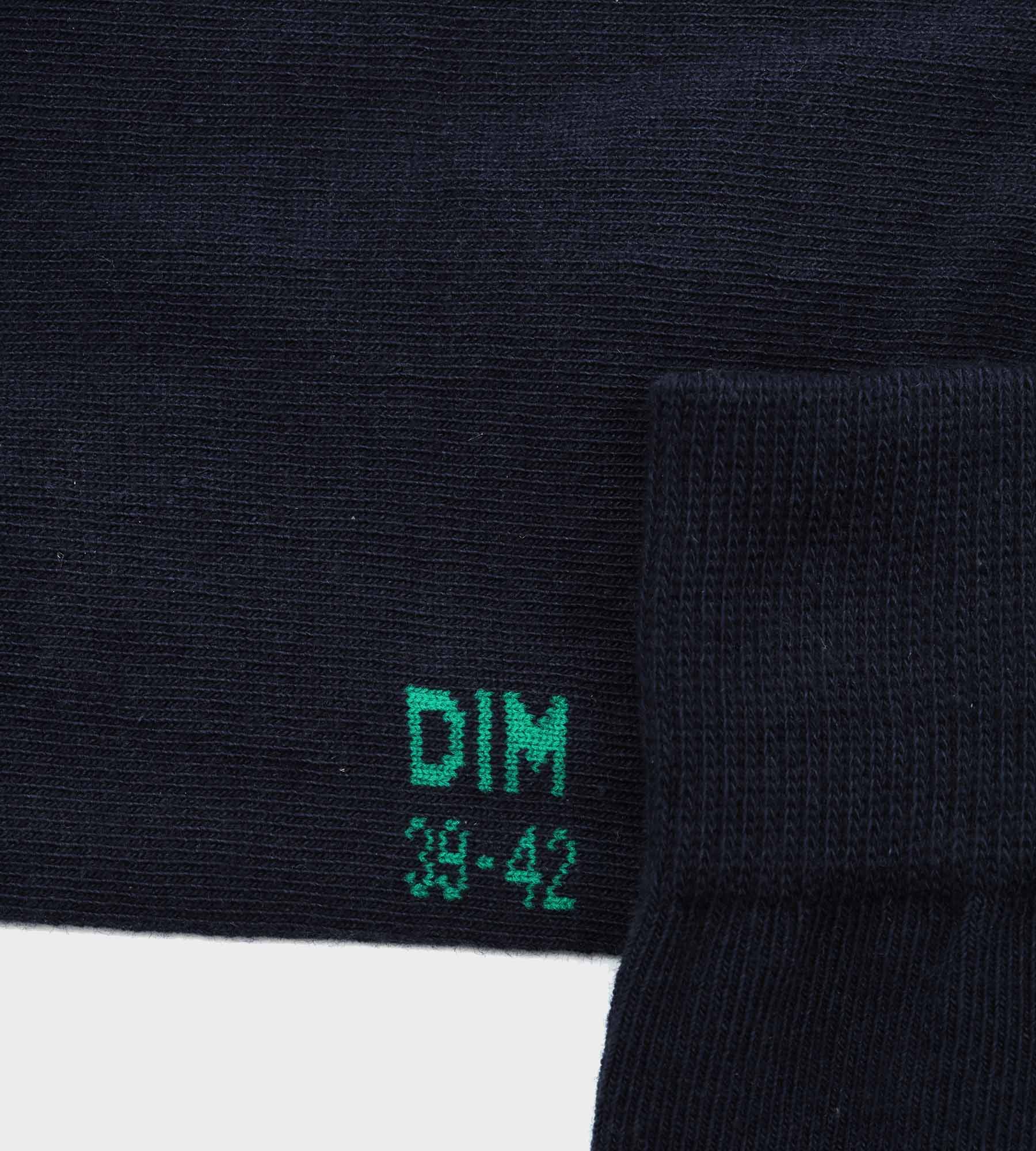DIM Pack de 2 pares de calcetines de hombre de algodón orgánico Azul Marino Dim Good
