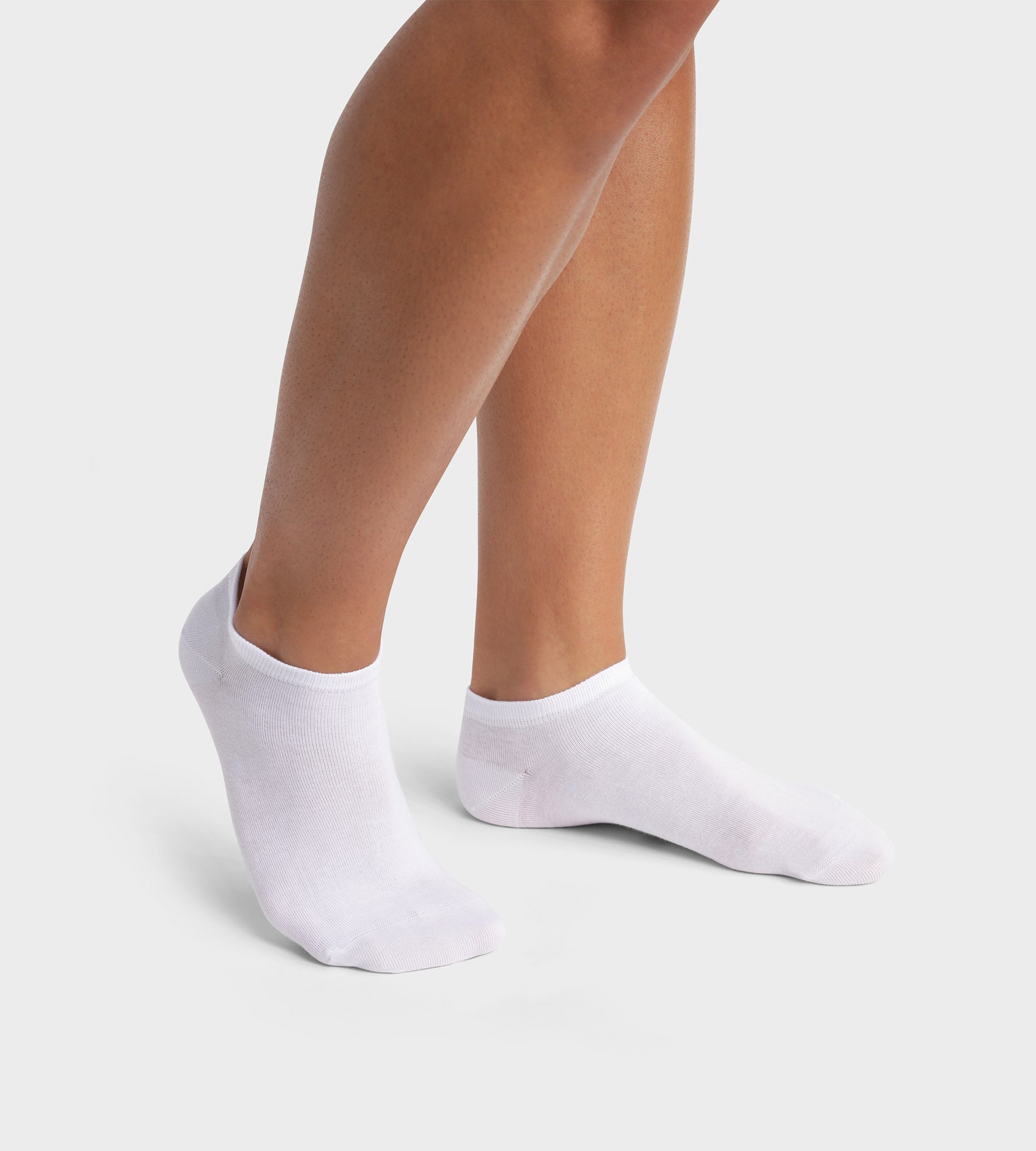 DIM Pack de 2 pares de calcetines bajos de hombre de algodón orgánico Blanco Dim Good