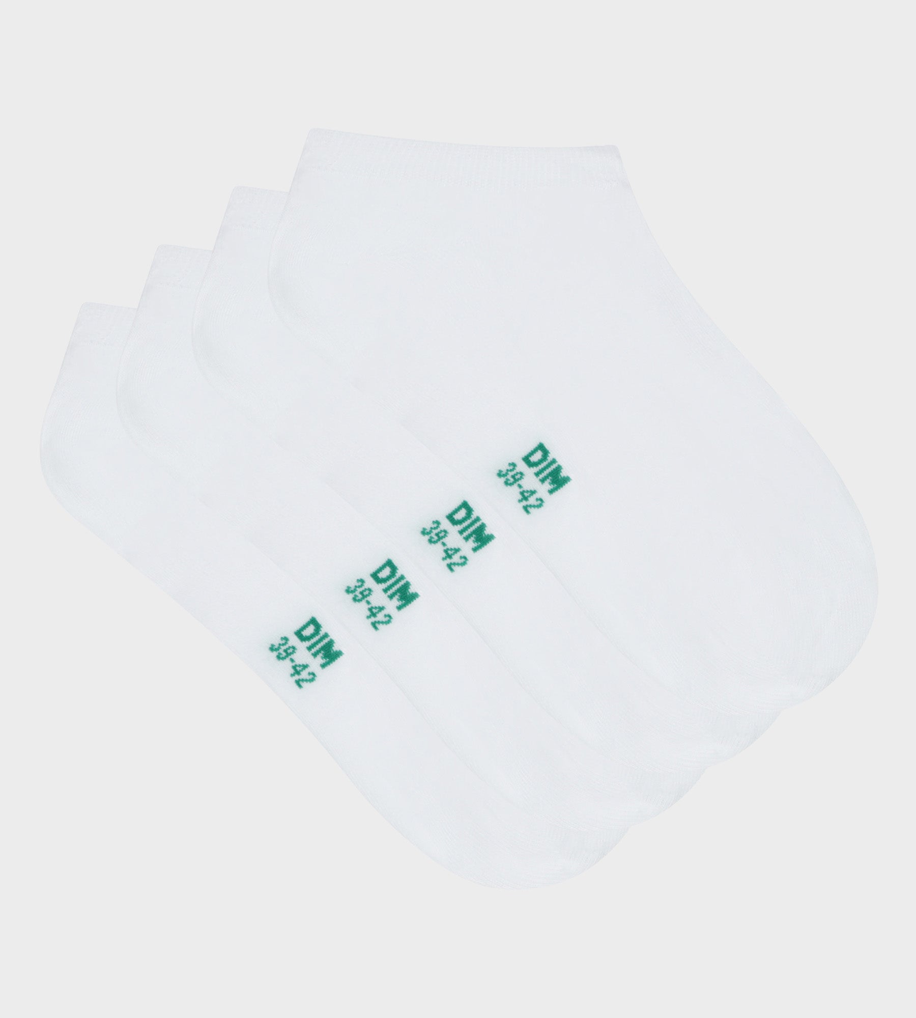 DIM Pack de 2 pares de calcetines bajos de hombre de algodón orgánico Blanco Dim Good