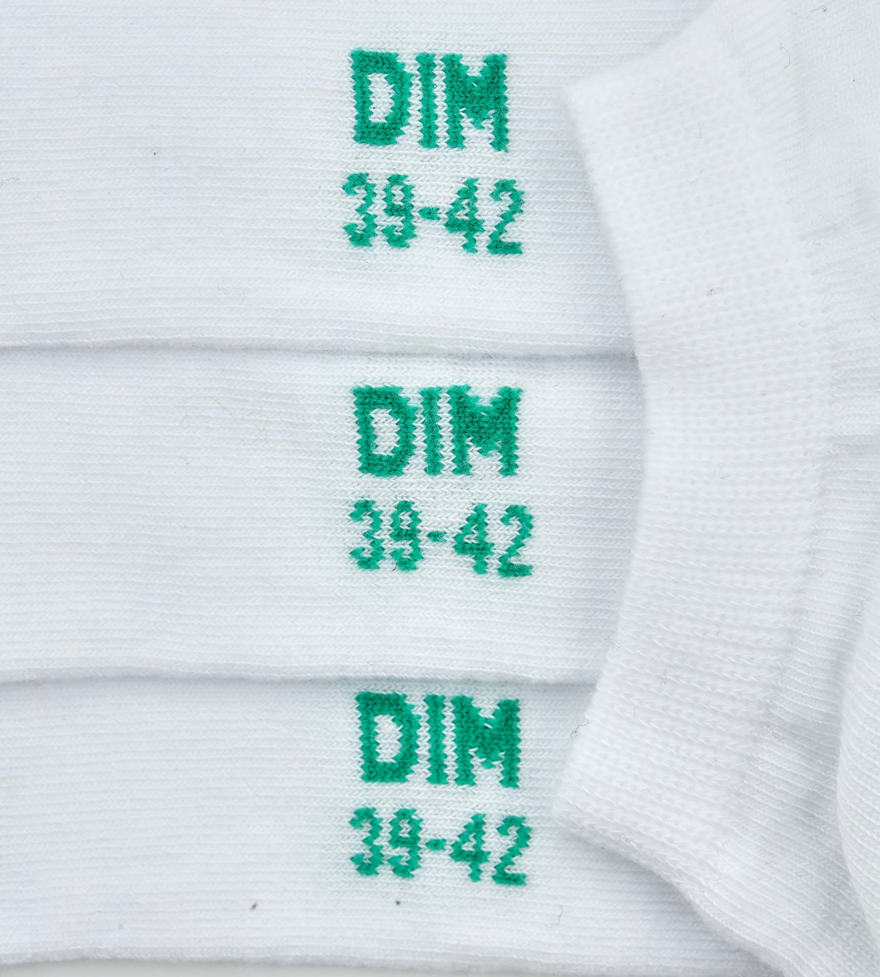 DIM Pack de 2 pares de calcetines bajos de hombre de algodón orgánico Blanco Dim Good