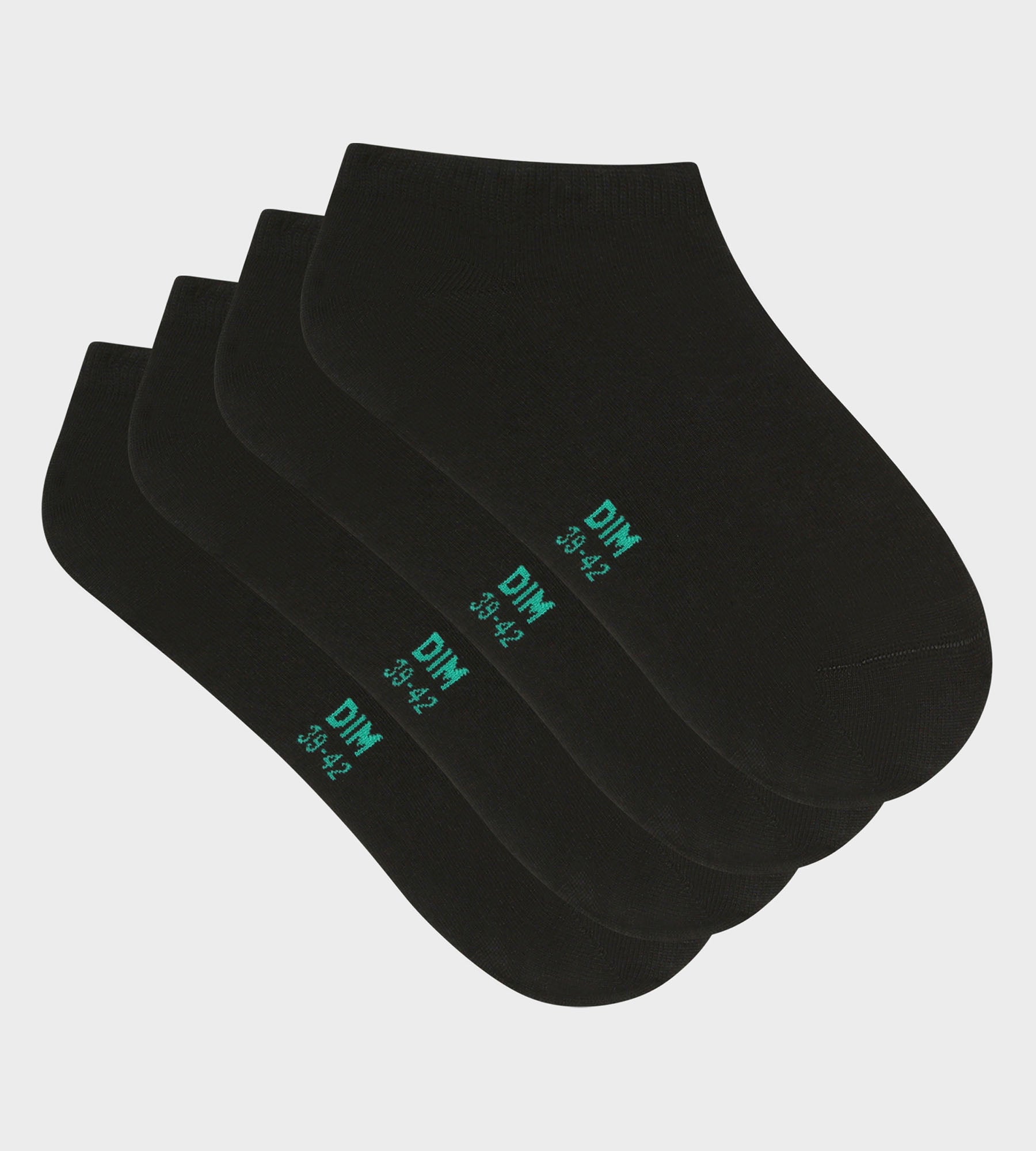 DIM Pack de 2 pares de calcetines bajos de hombre de algodón orgánico Negro Dim Good