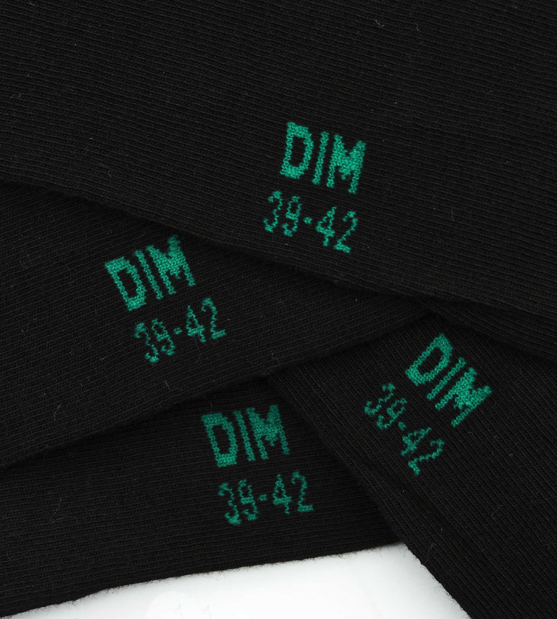 DIM Pack de 2 pares de calcetines bajos de hombre de algodón orgánico Negro Dim Good
