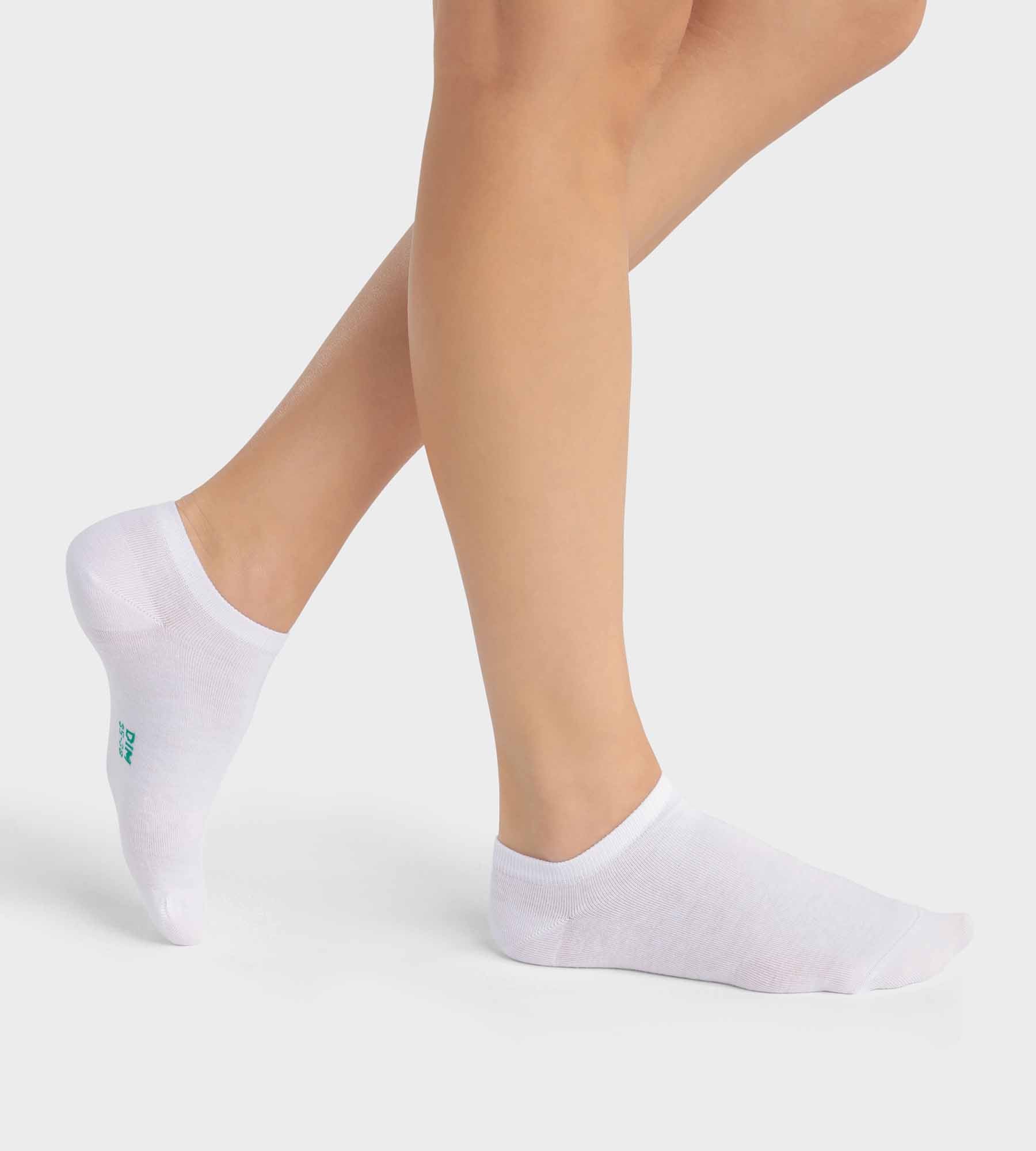 DIM Pack de 2 pares de pinquis de algodón orgánico Blanco Dim Good