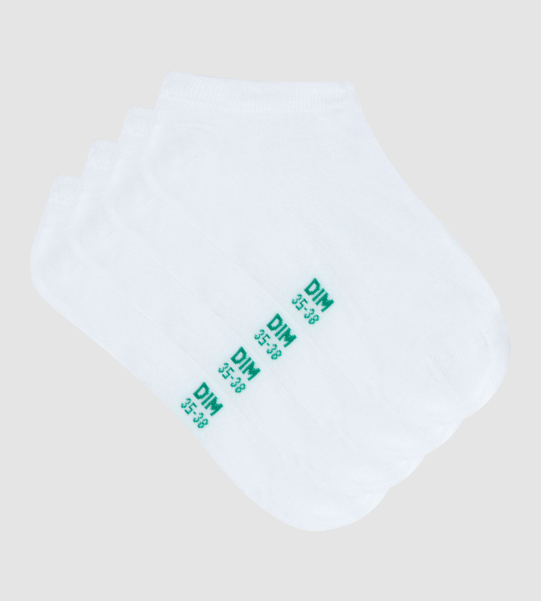 DIM Pack de 2 pares de pinquis de algodón orgánico Blanco Dim Good